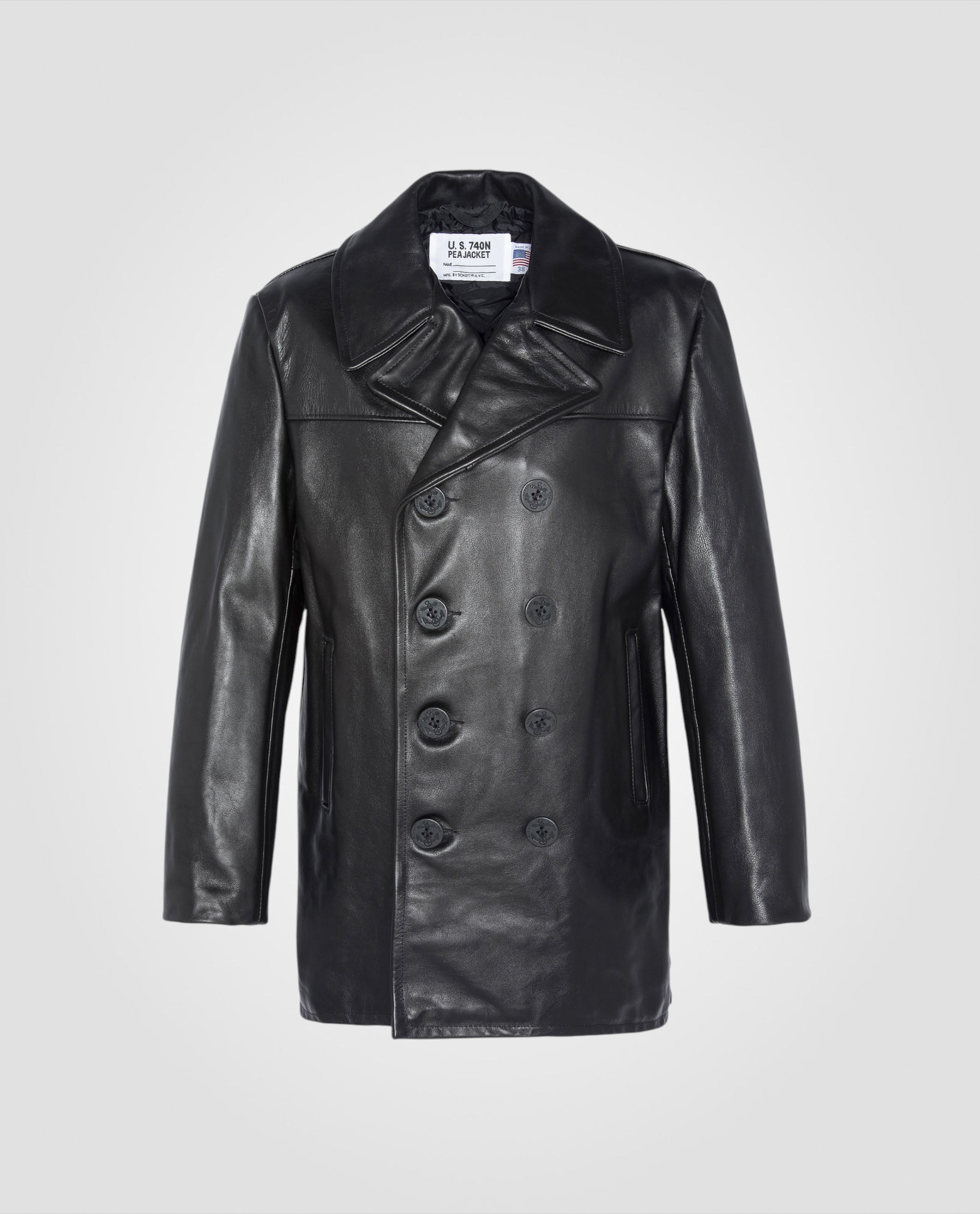 Iconic peacoat, cowhide leather-2