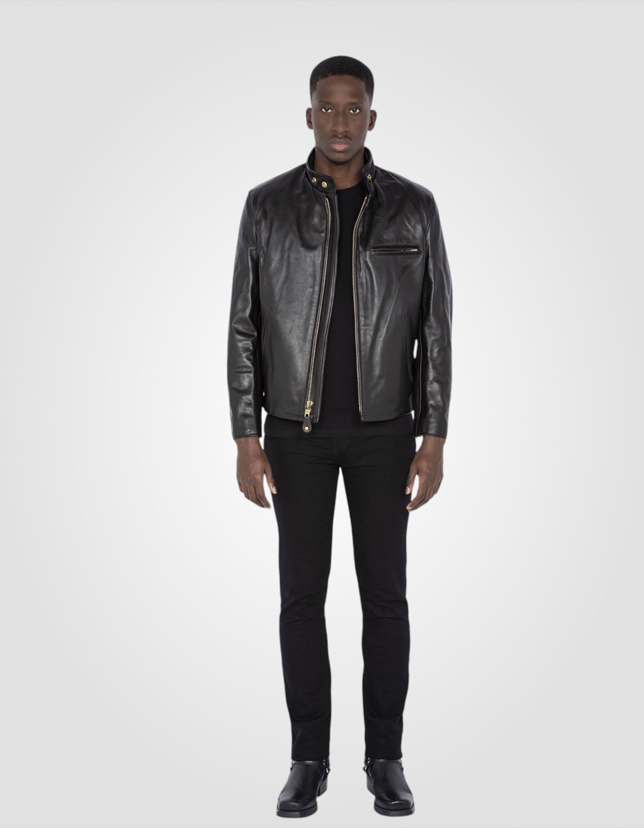 Iconic café racer biker Jacket, cowhide leather-1