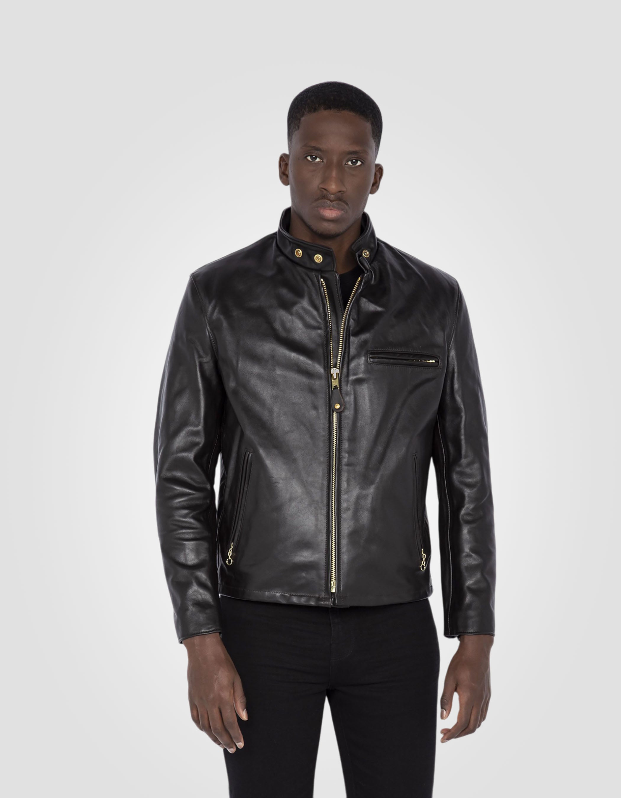 Iconic café racer biker Jacket, cowhide leather-3