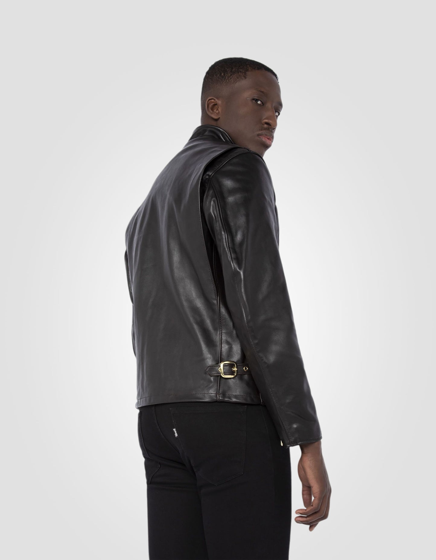 Iconic café racer biker Jacket, cowhide leather