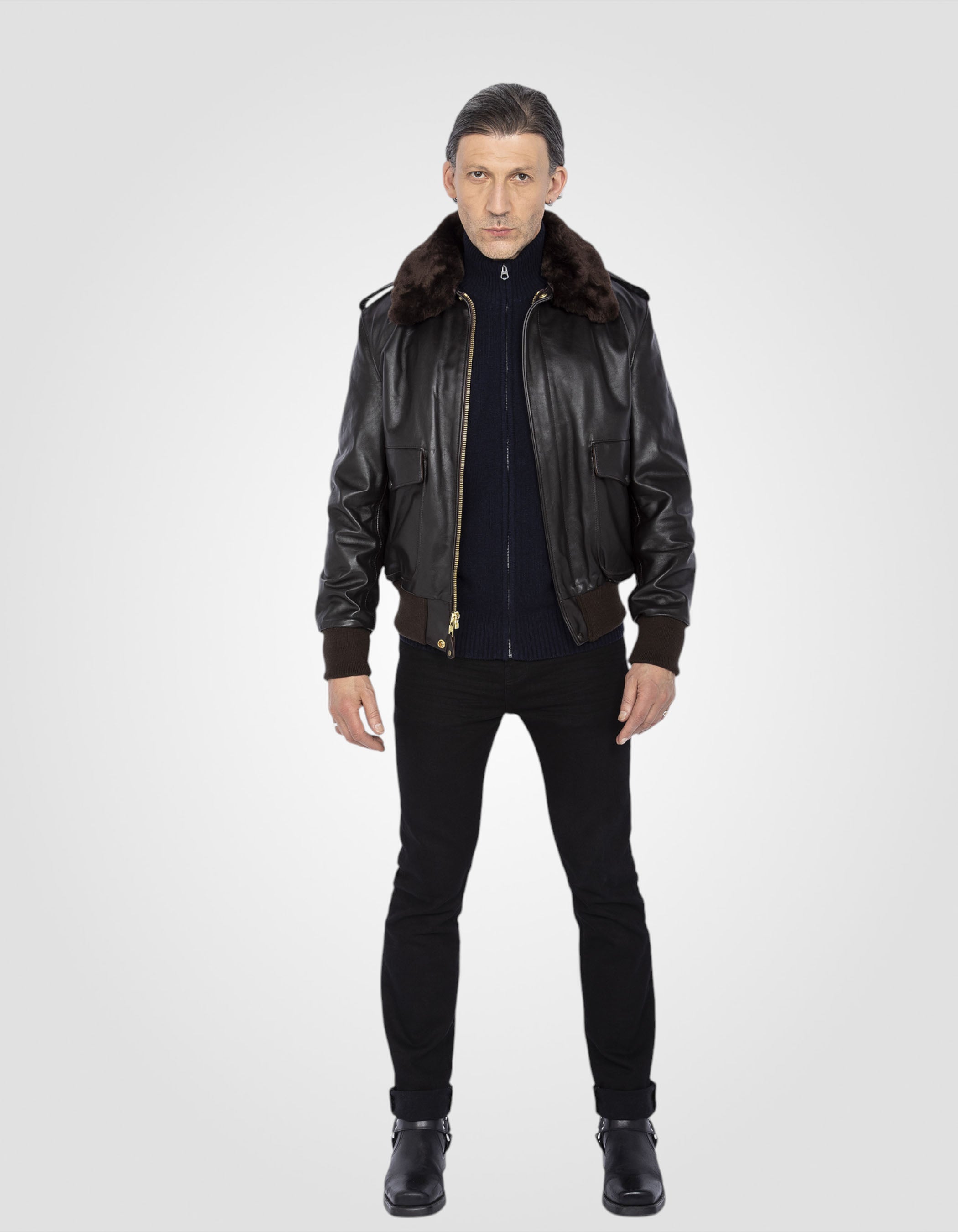 Iconic A-2 Flight jacket, cowhide leather-1