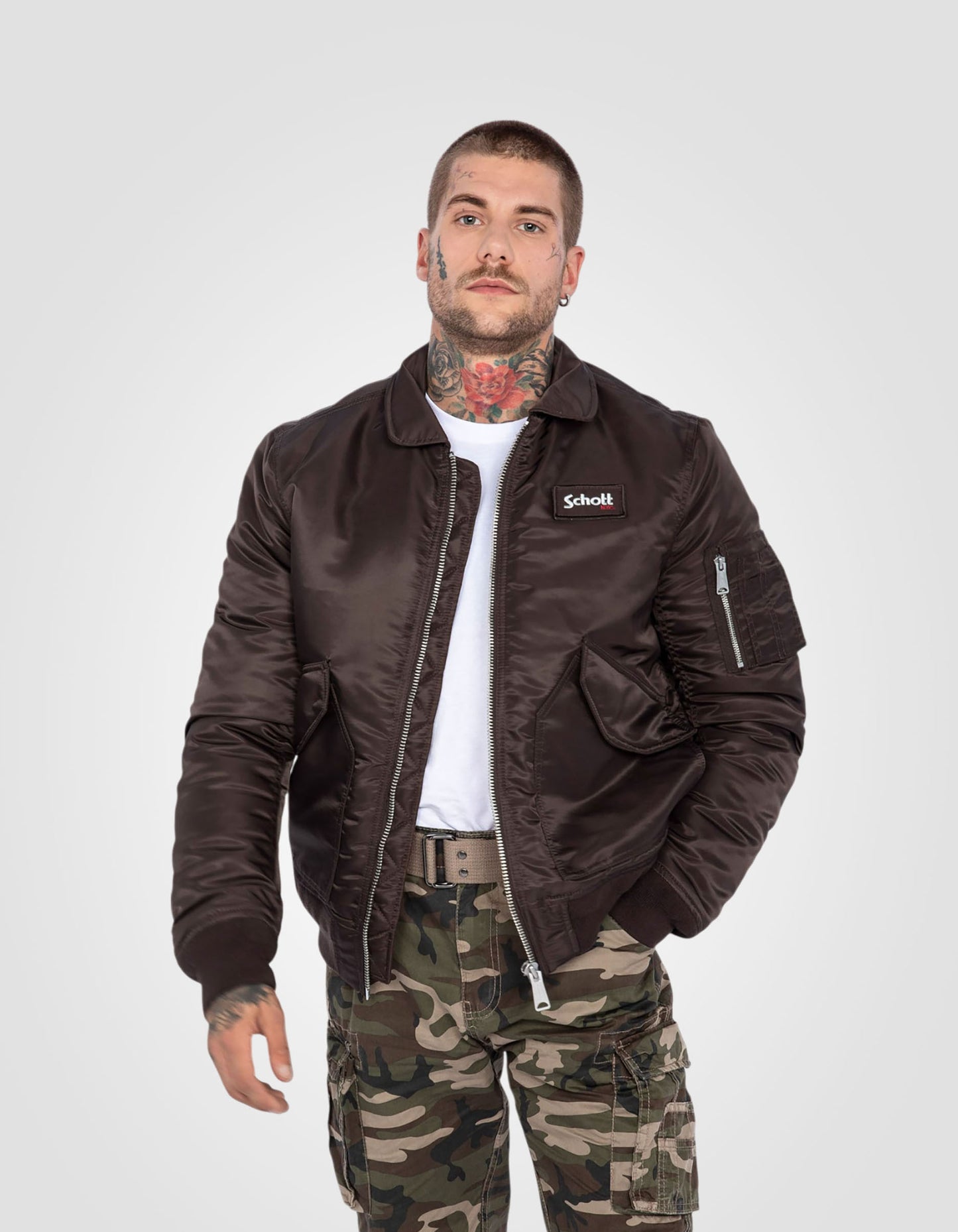 Recycled Nylon CWU Bomber jacket, slim fit