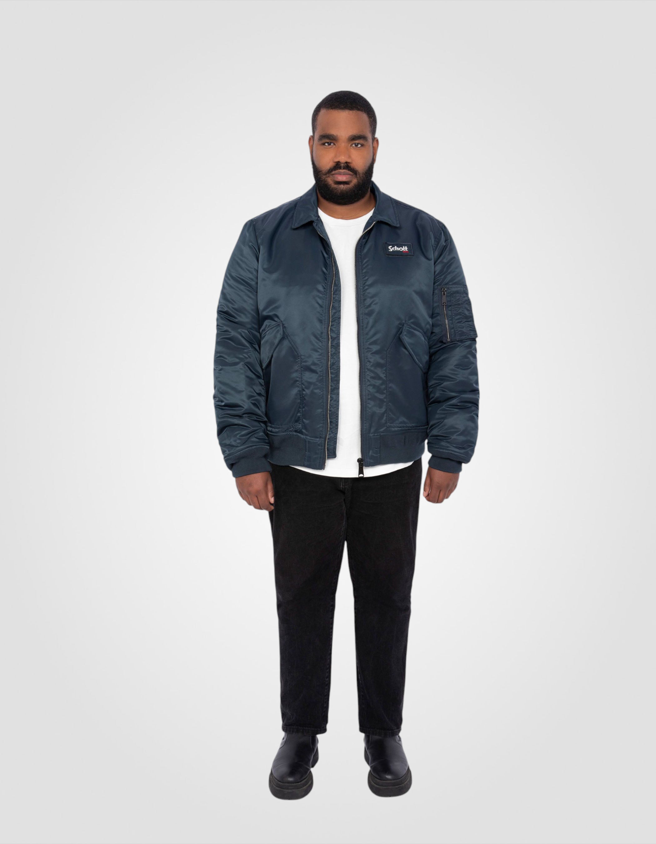 Recycled Nylon CWU Bomber jacket, slim fit, plus size-1