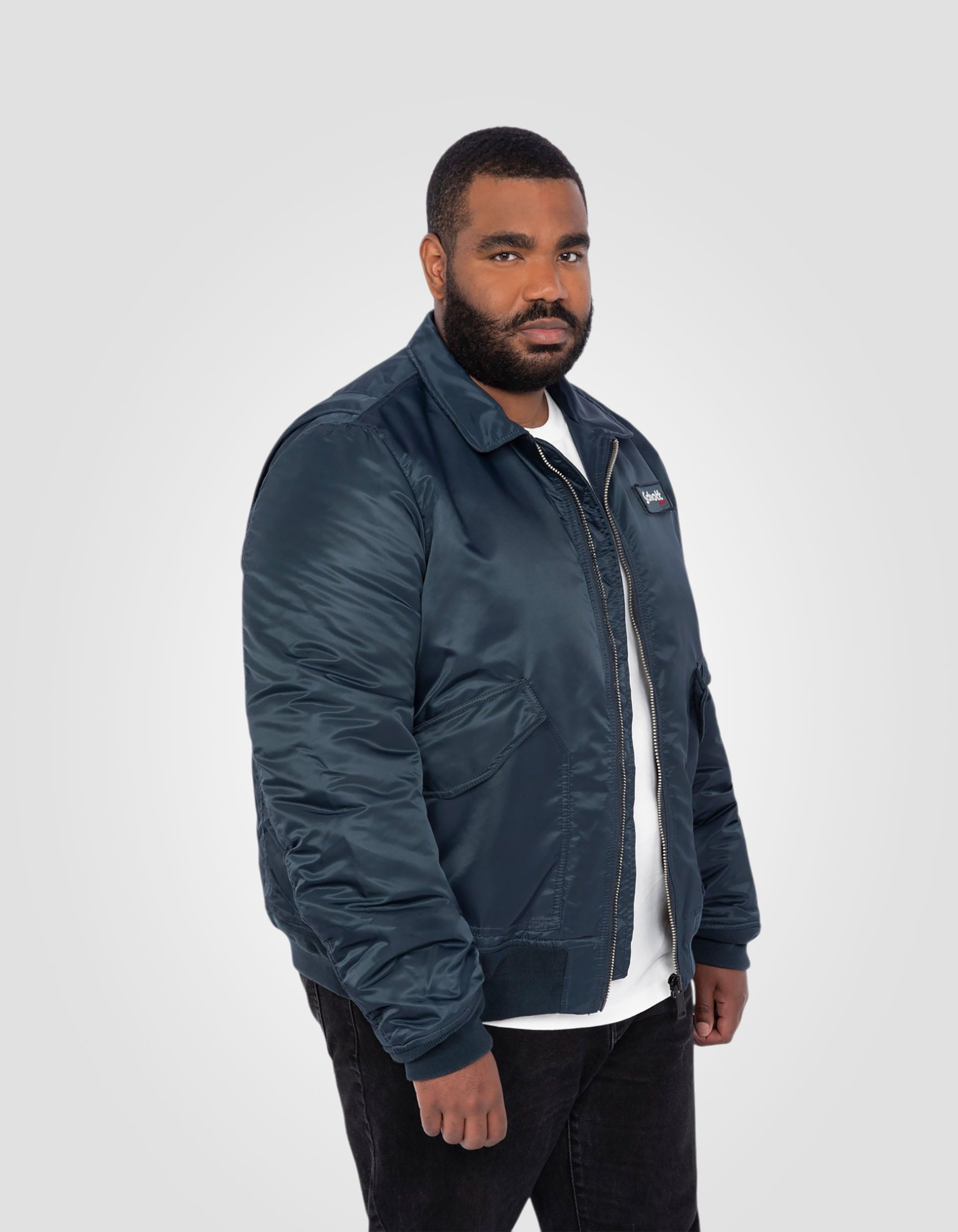 Recycled Nylon CWU Bomber jacket, slim fit, plus size-3