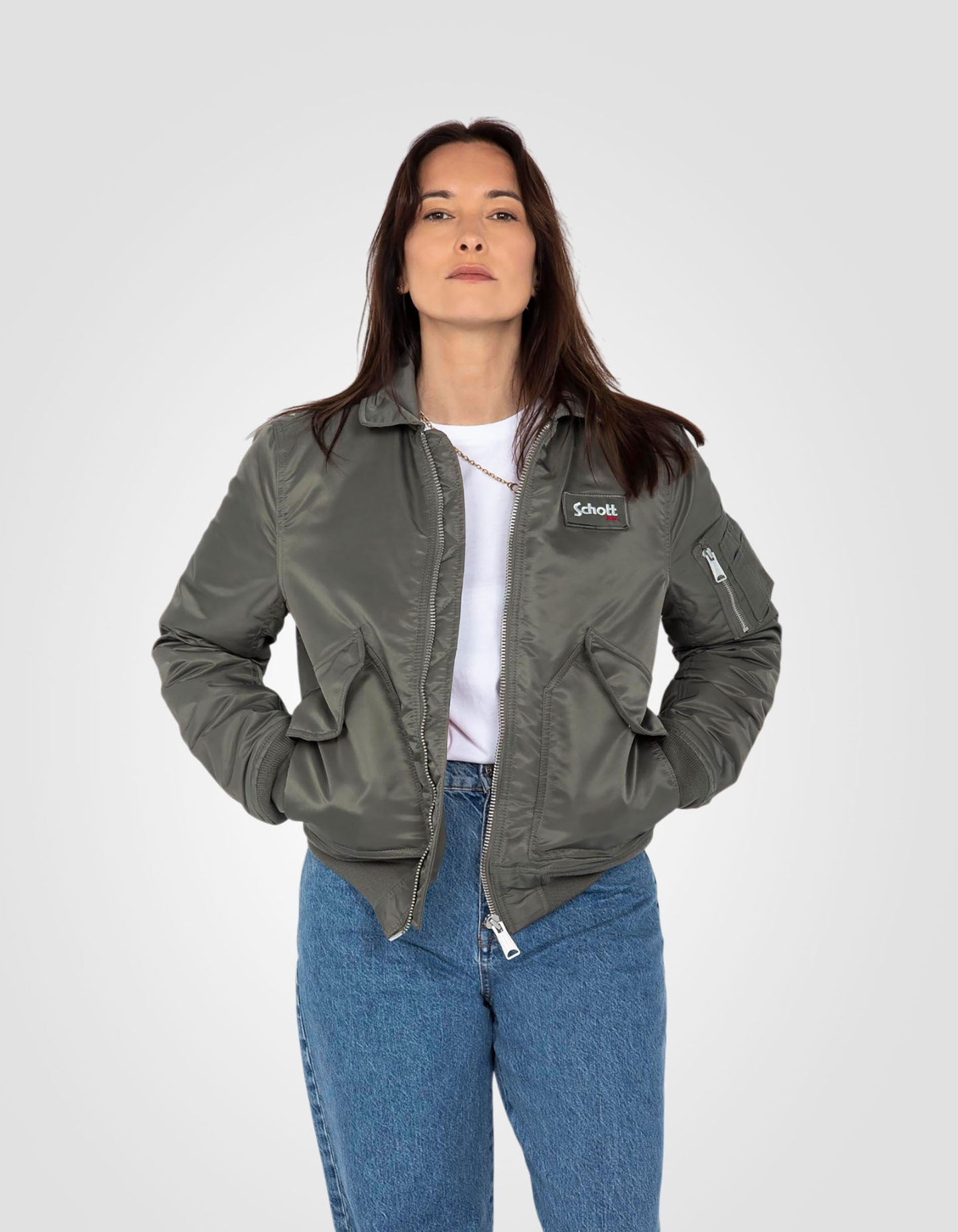 Recycled Nylon CWU Bomber jacket, slim fit