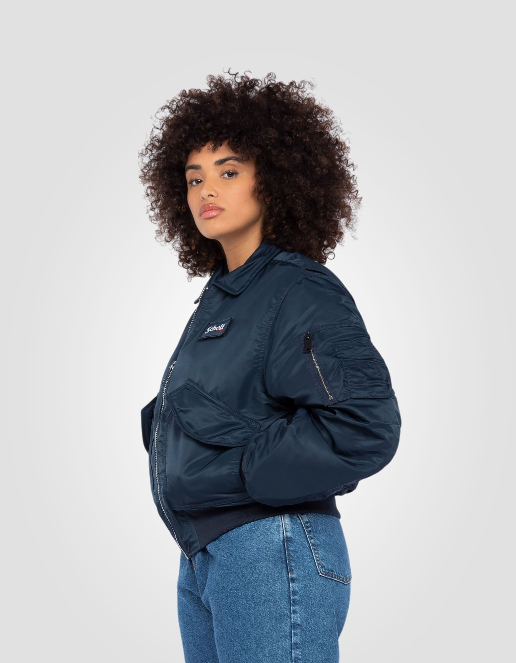 Recycled Nylon CWU 90's Bomber jacket, oversize fit-4