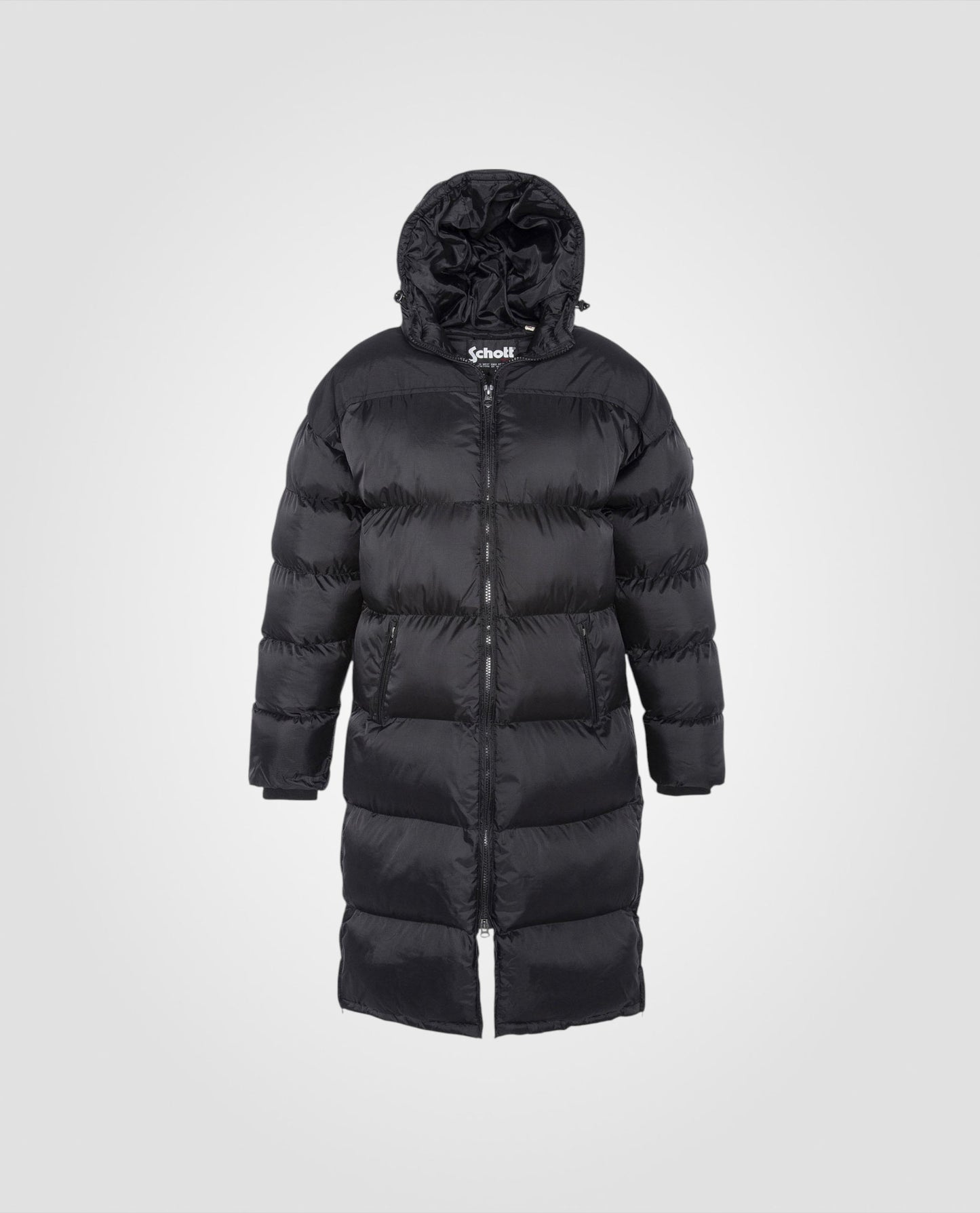 Extra long hooded puffer jacket