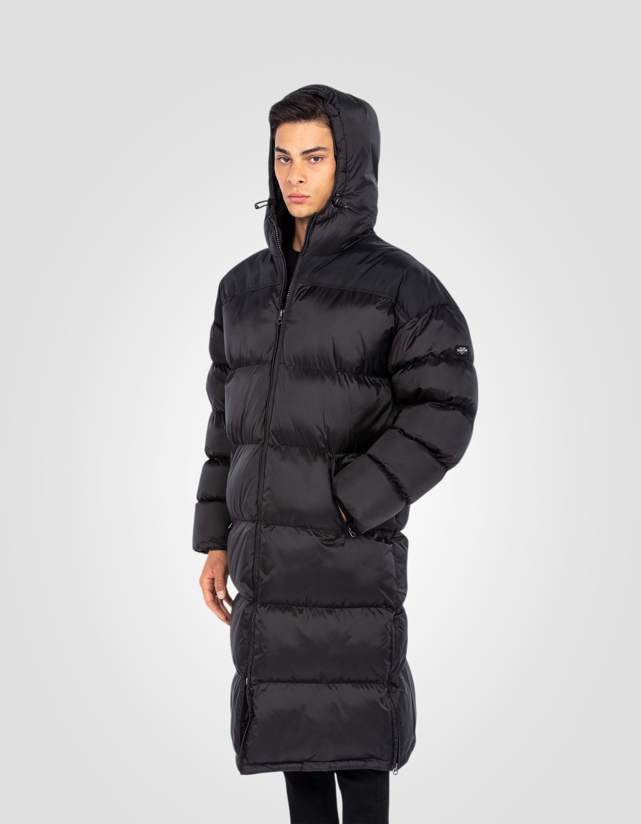 Extra long hooded puffer jacket-3