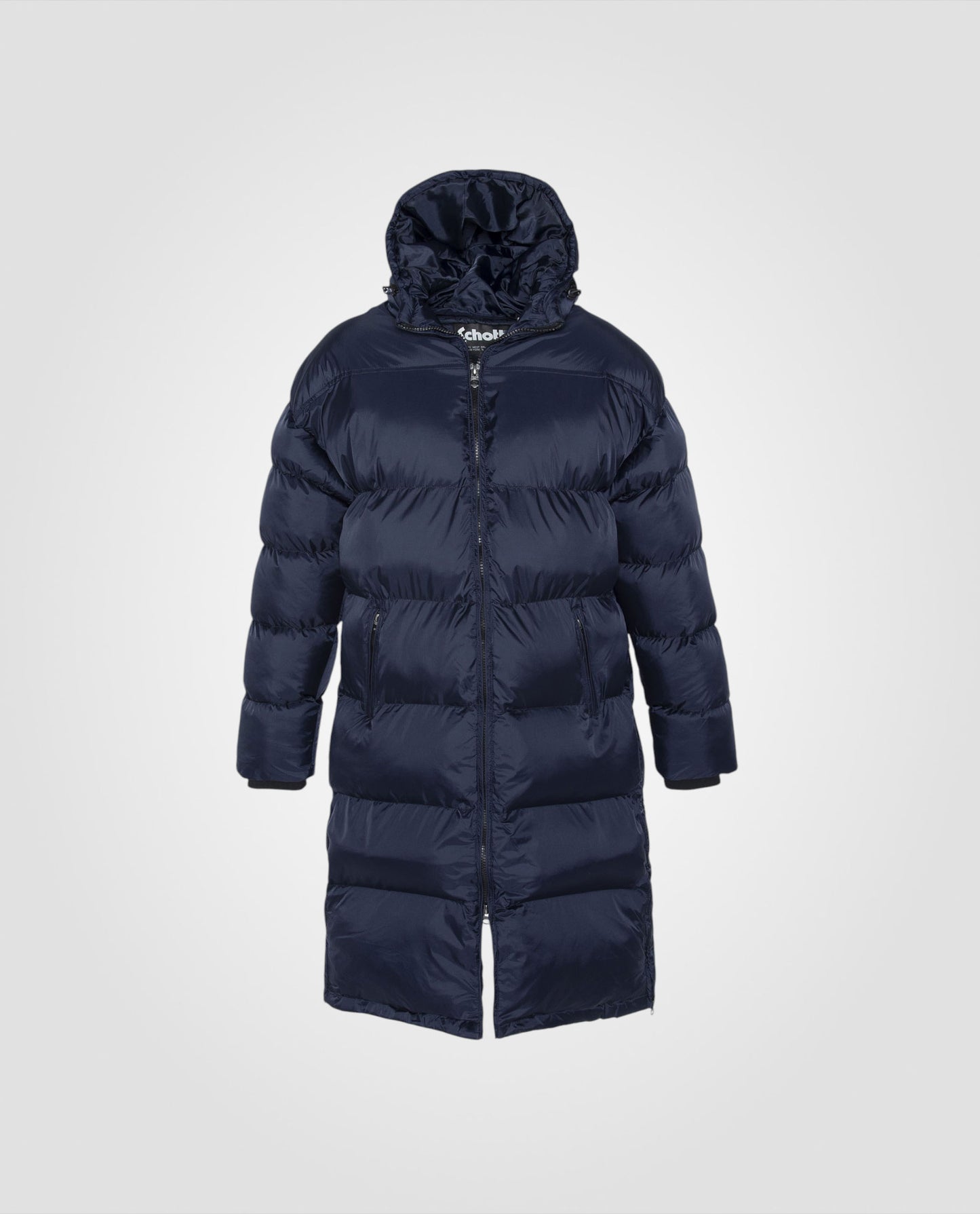 Extra long hooded puffer jacket