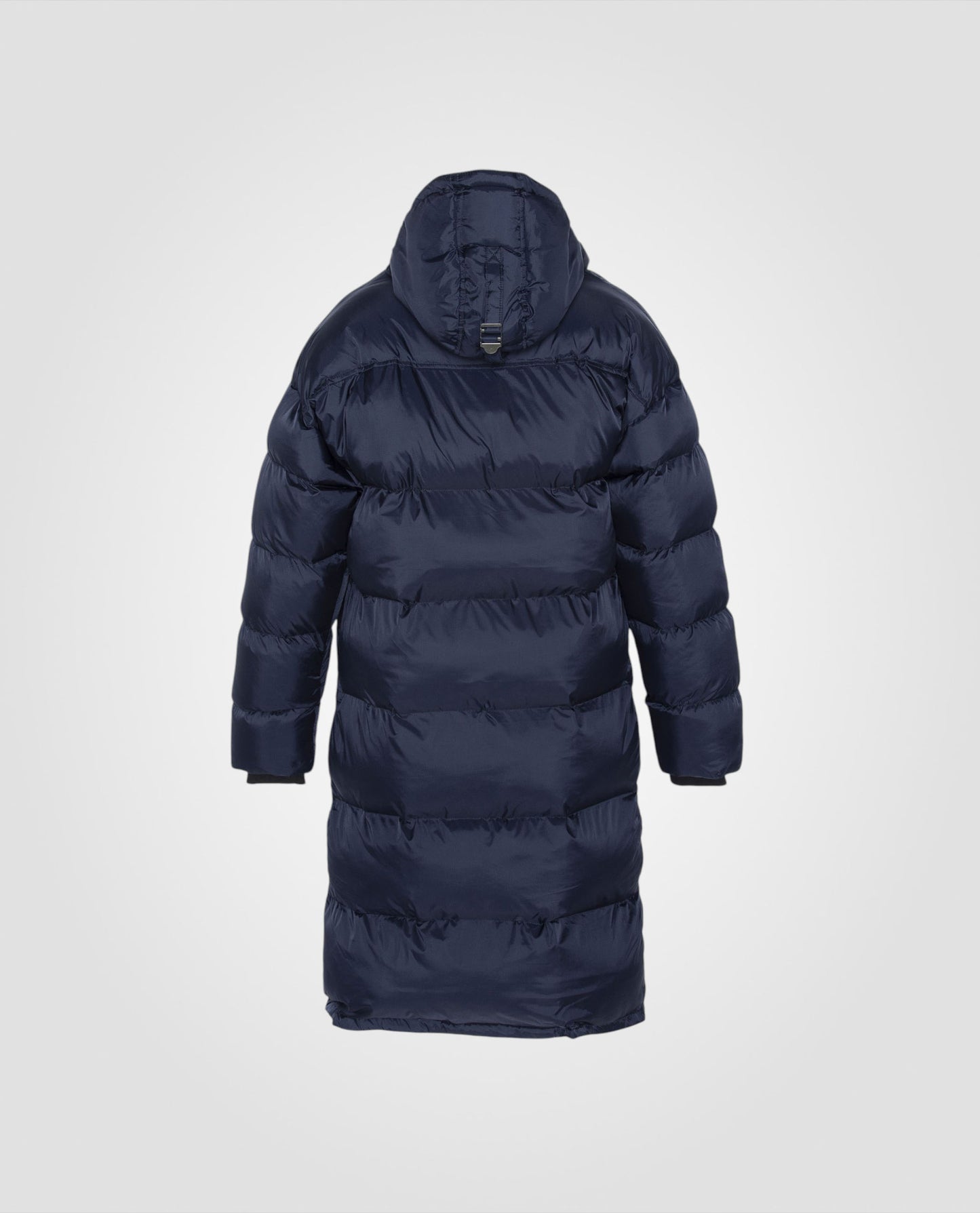 Extra long hooded puffer jacket