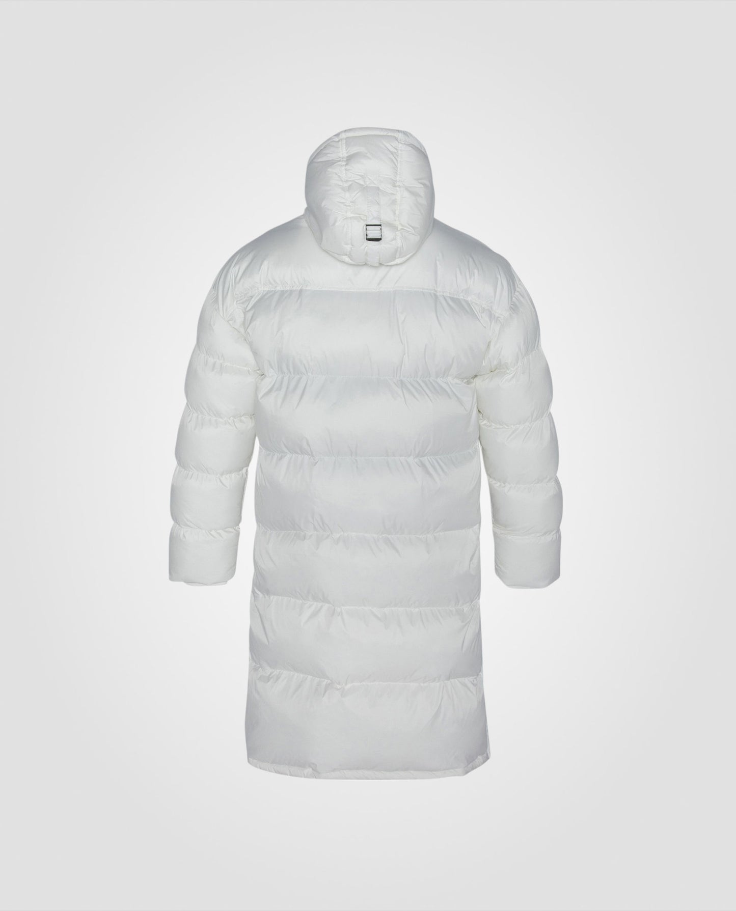 Extra long hooded puffer jacket