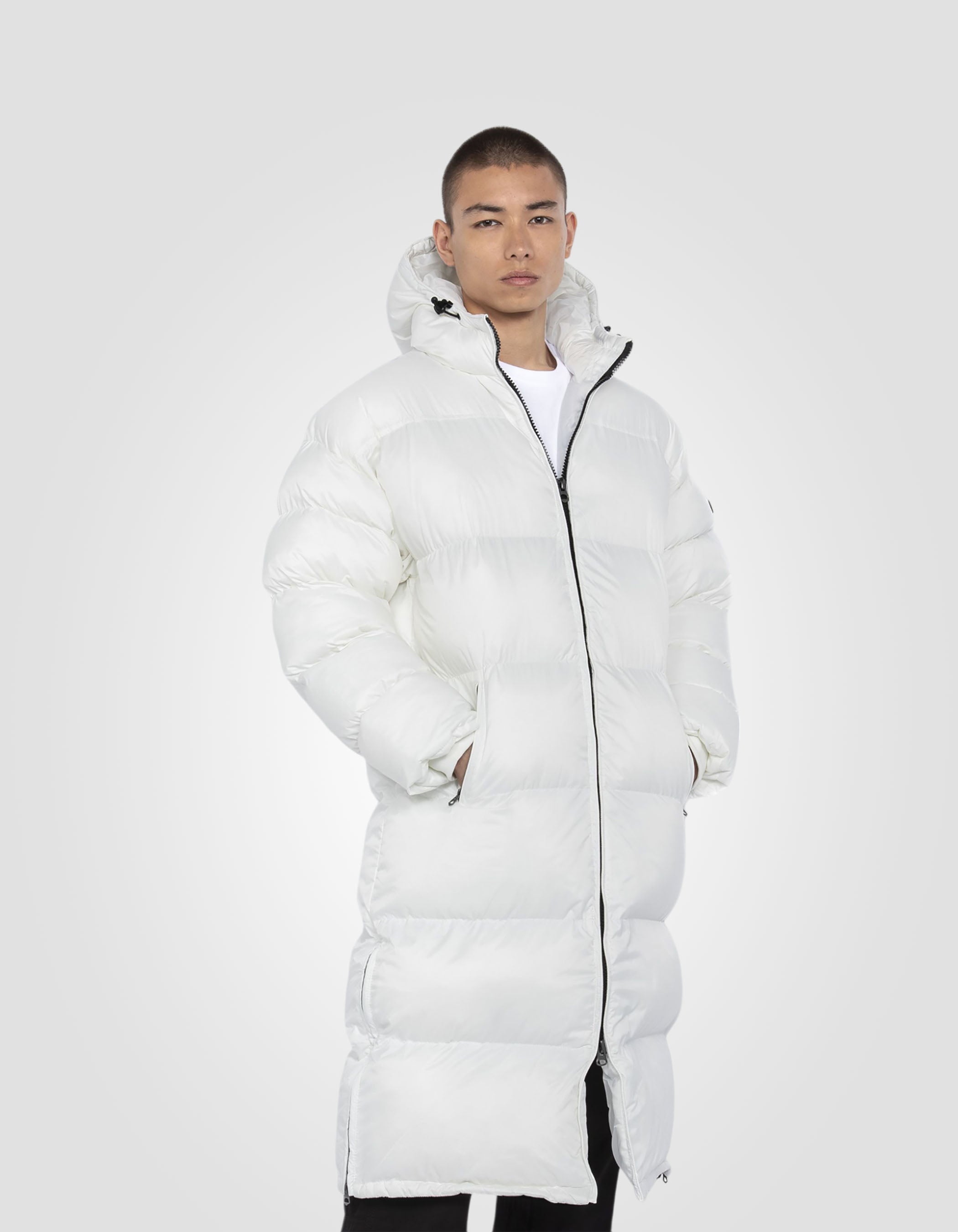 Extra long hooded puffer jacket-3