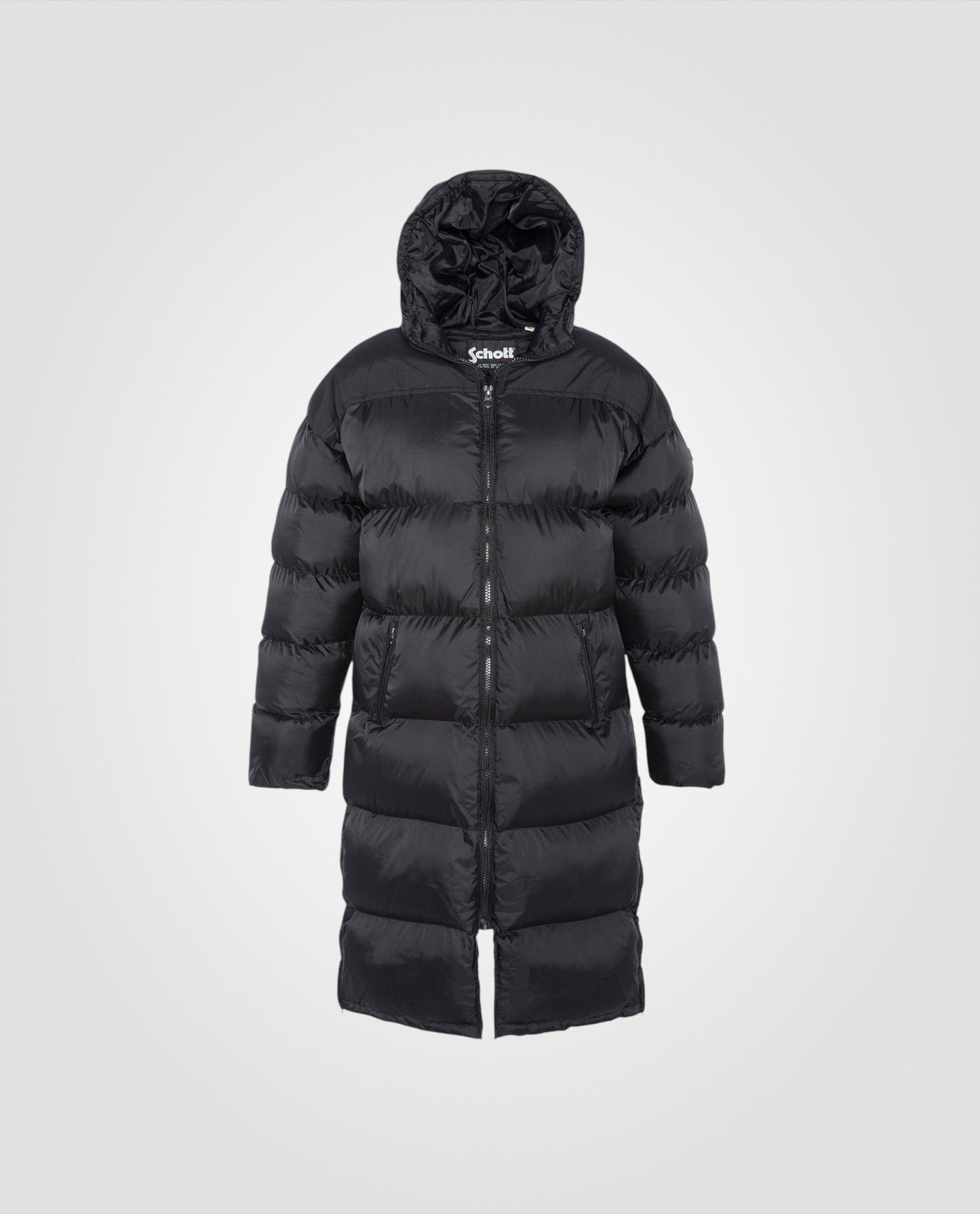 Extra long hooded puffer jacket