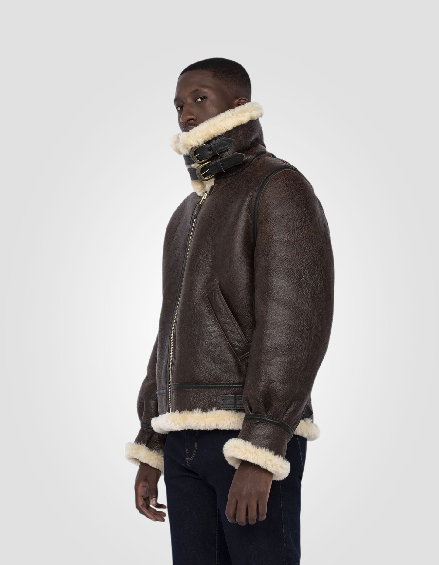 Iconic B-3 bomber jacket, sheepskin leather