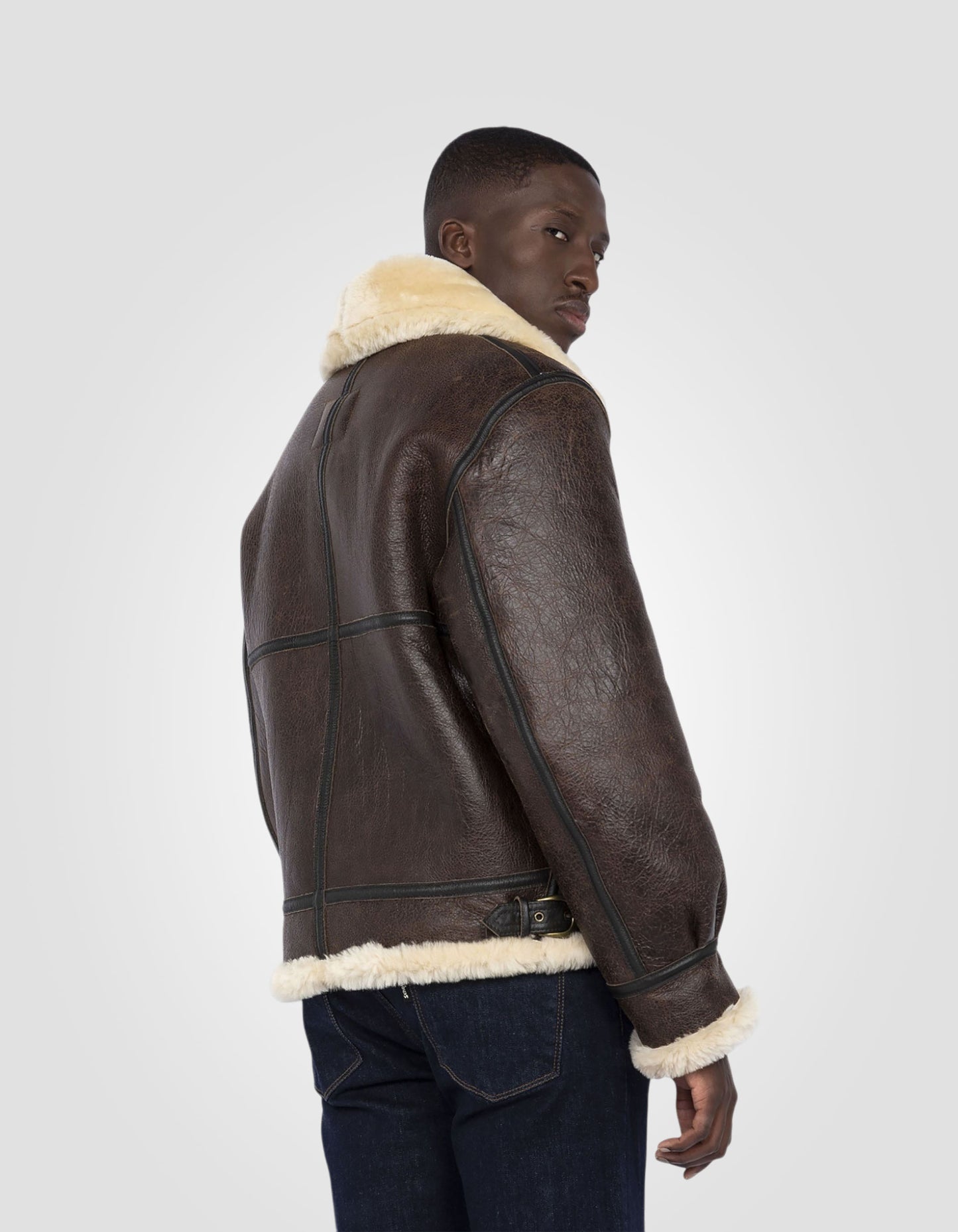 Iconic B-3 bomber jacket, sheepskin leather