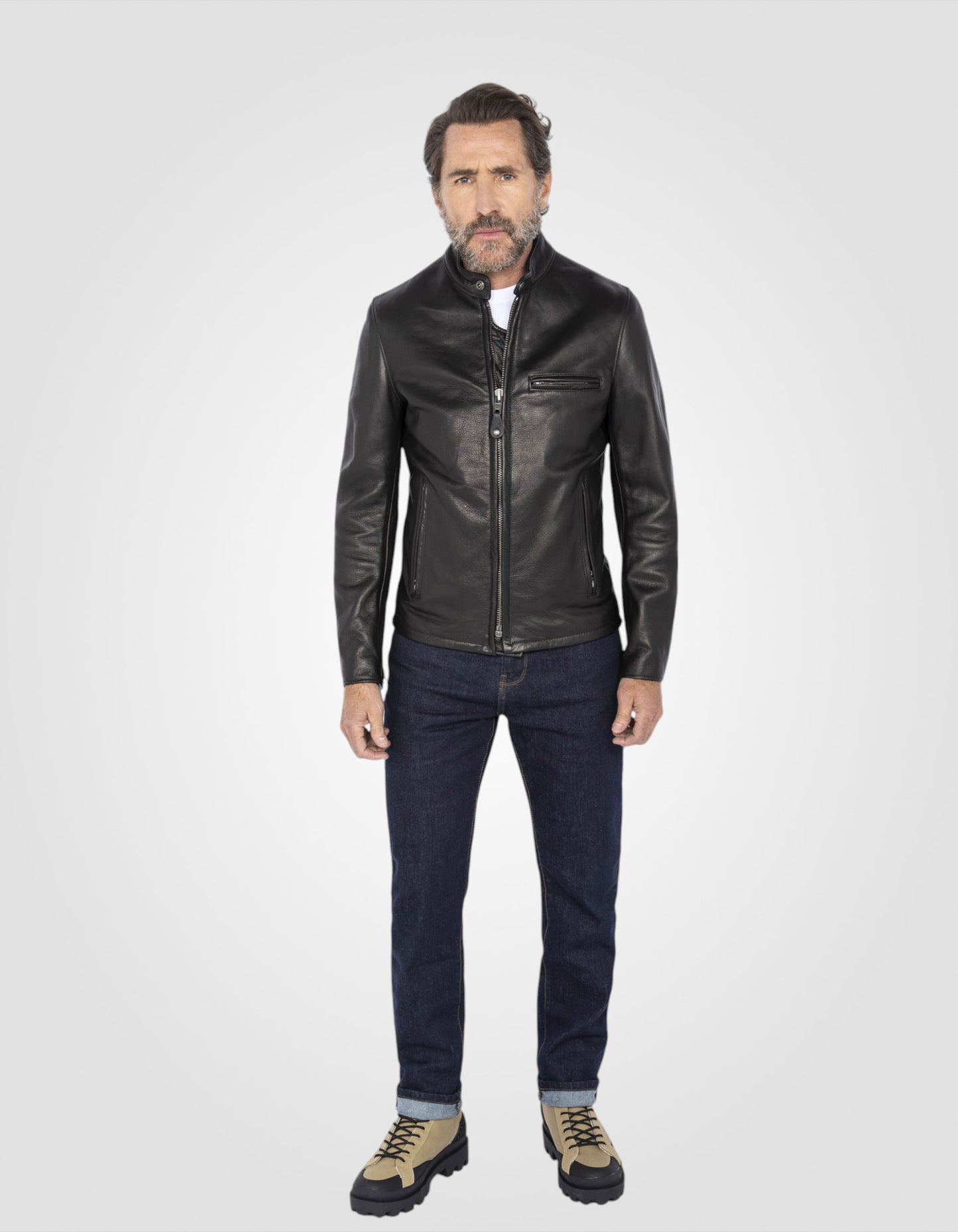 Blouson motard mythique USA, cuir de vachette