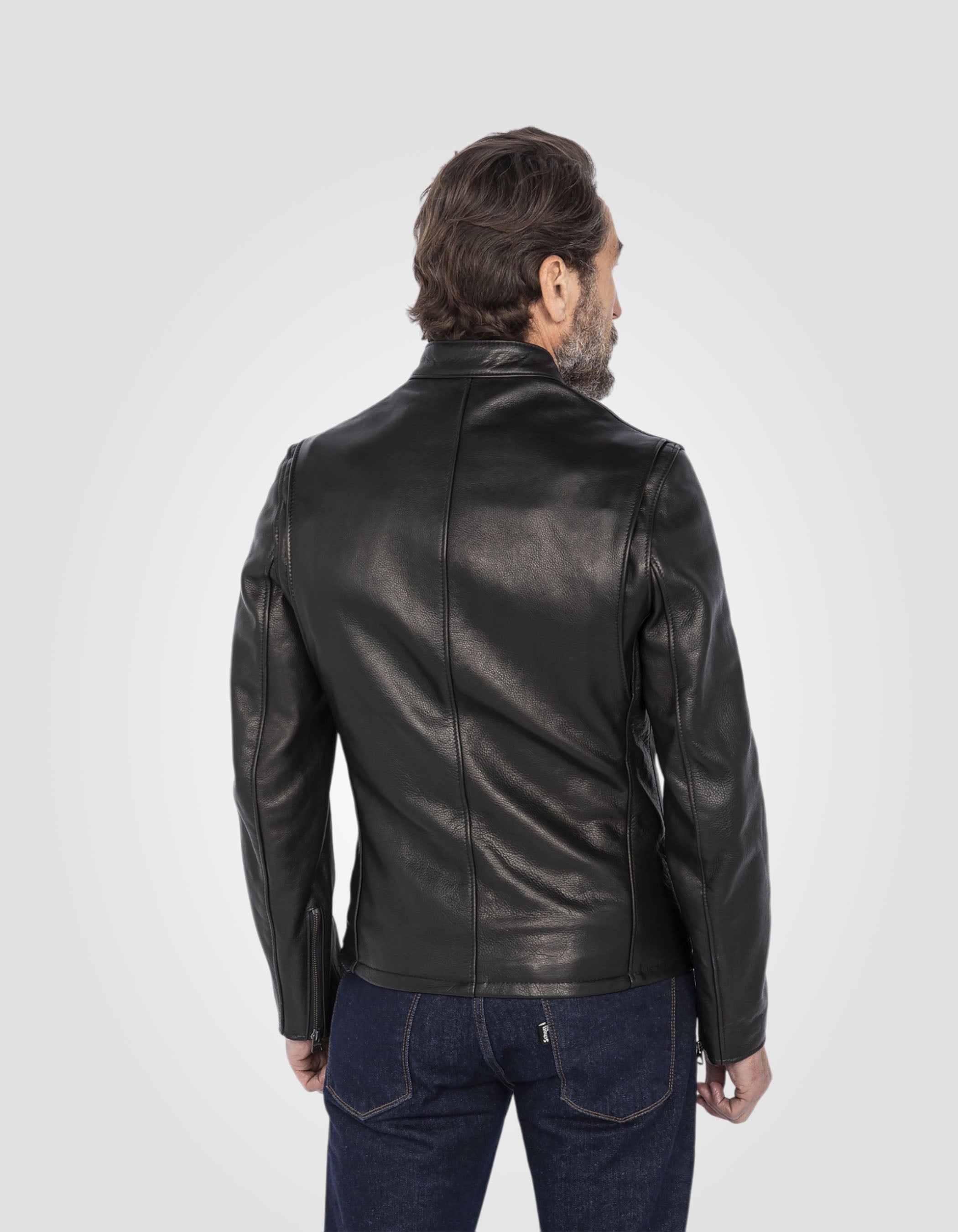 Biker jacket mythical USA, cowhide leather-6