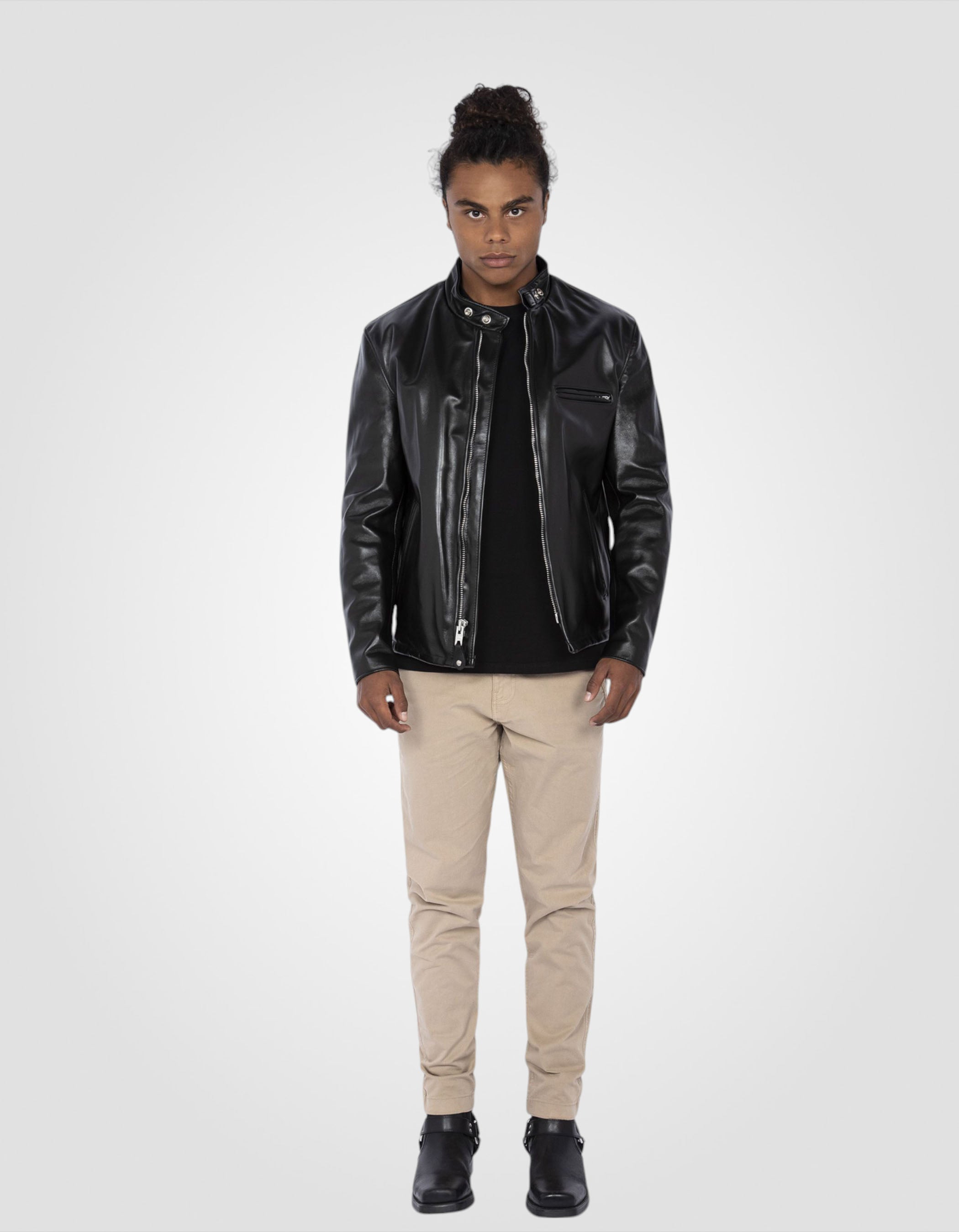 Single rider biker jacket, horsehide leather-1