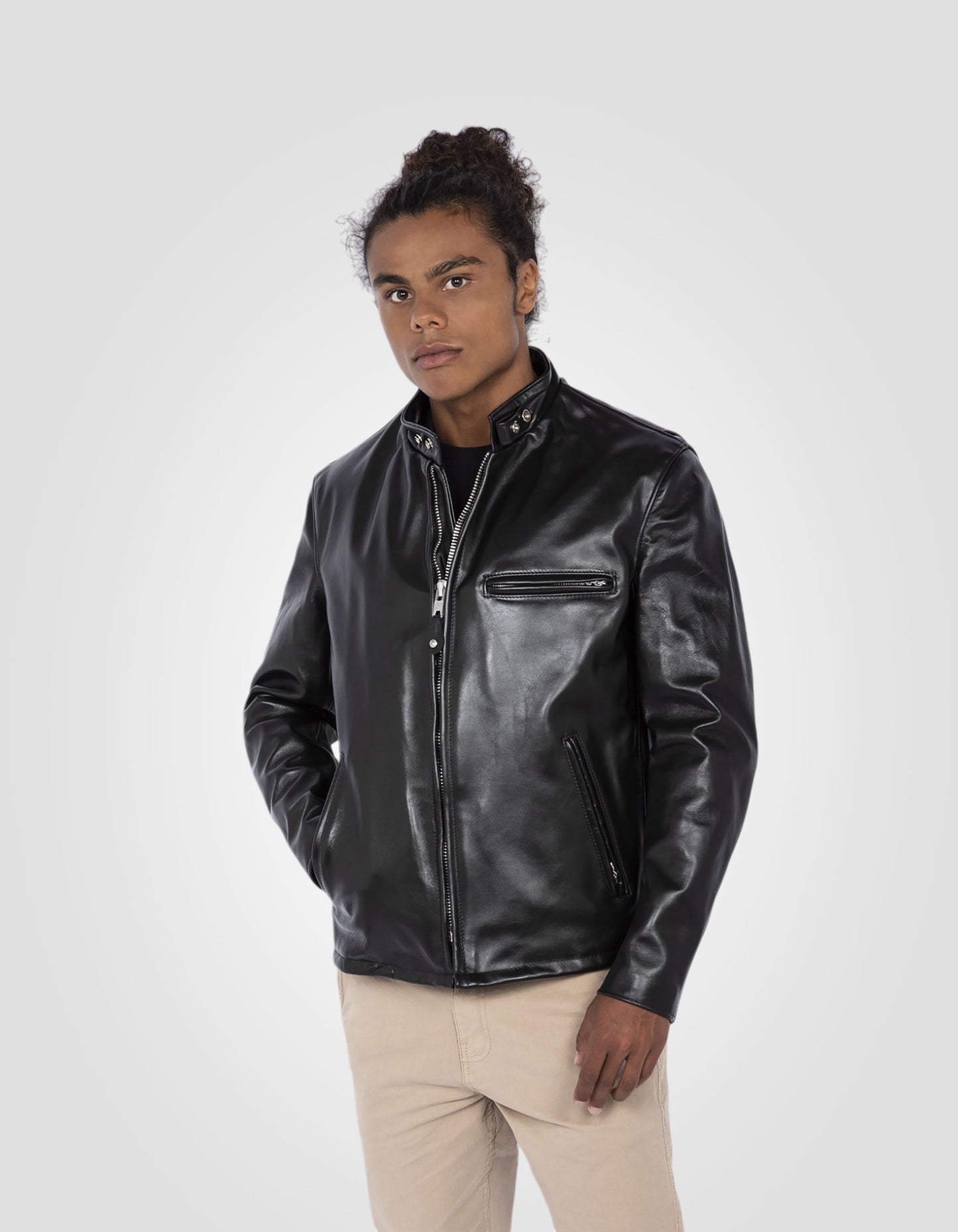 Single rider biker jacket, horsehide leather