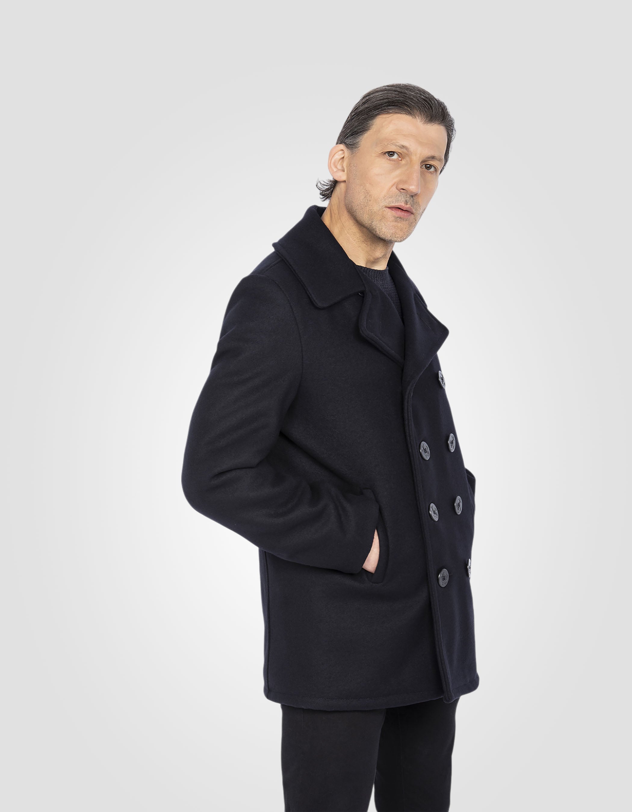 Wool blend peacoat, mythical USA-4