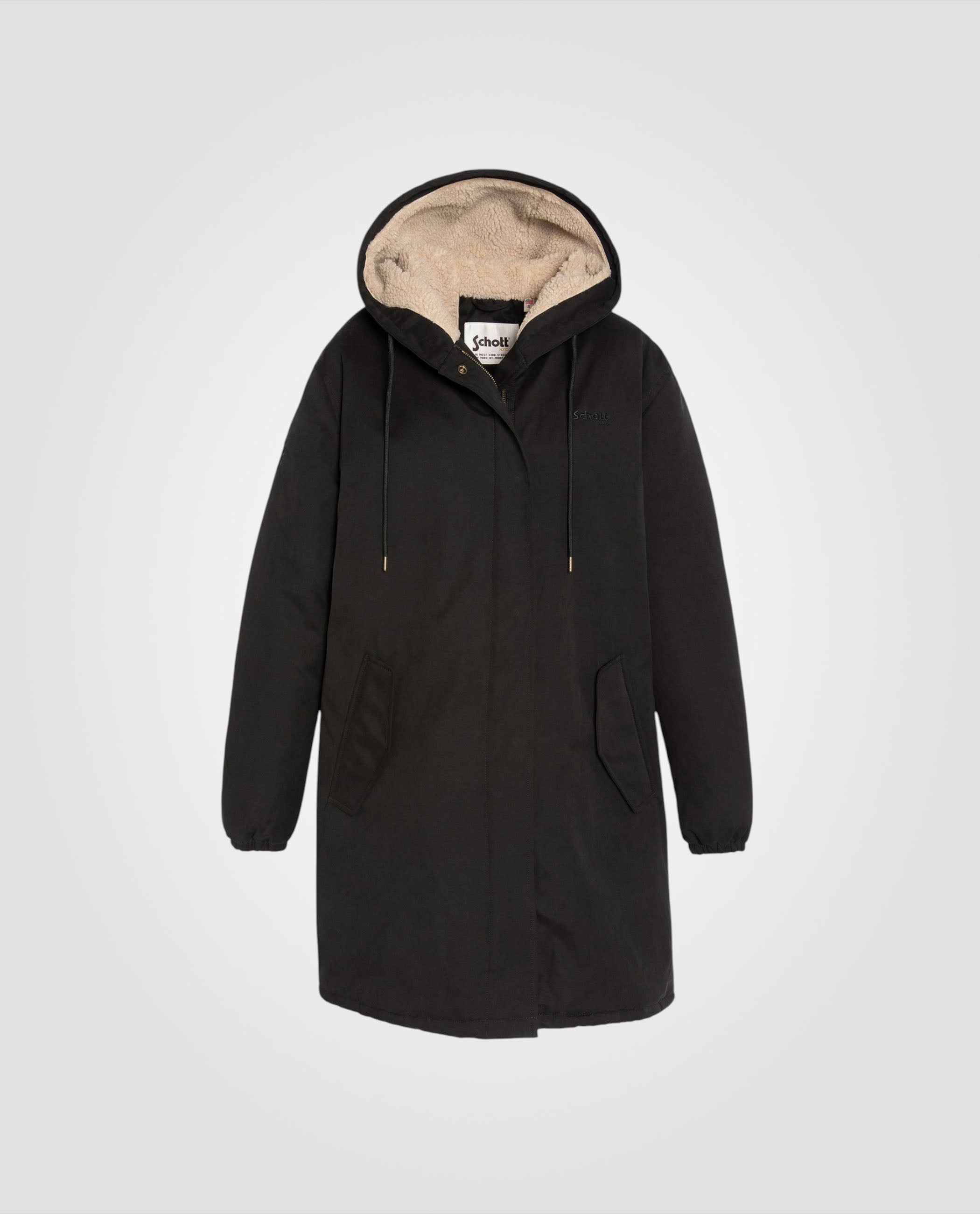 Oversized hooded parka with sherpa lining-2