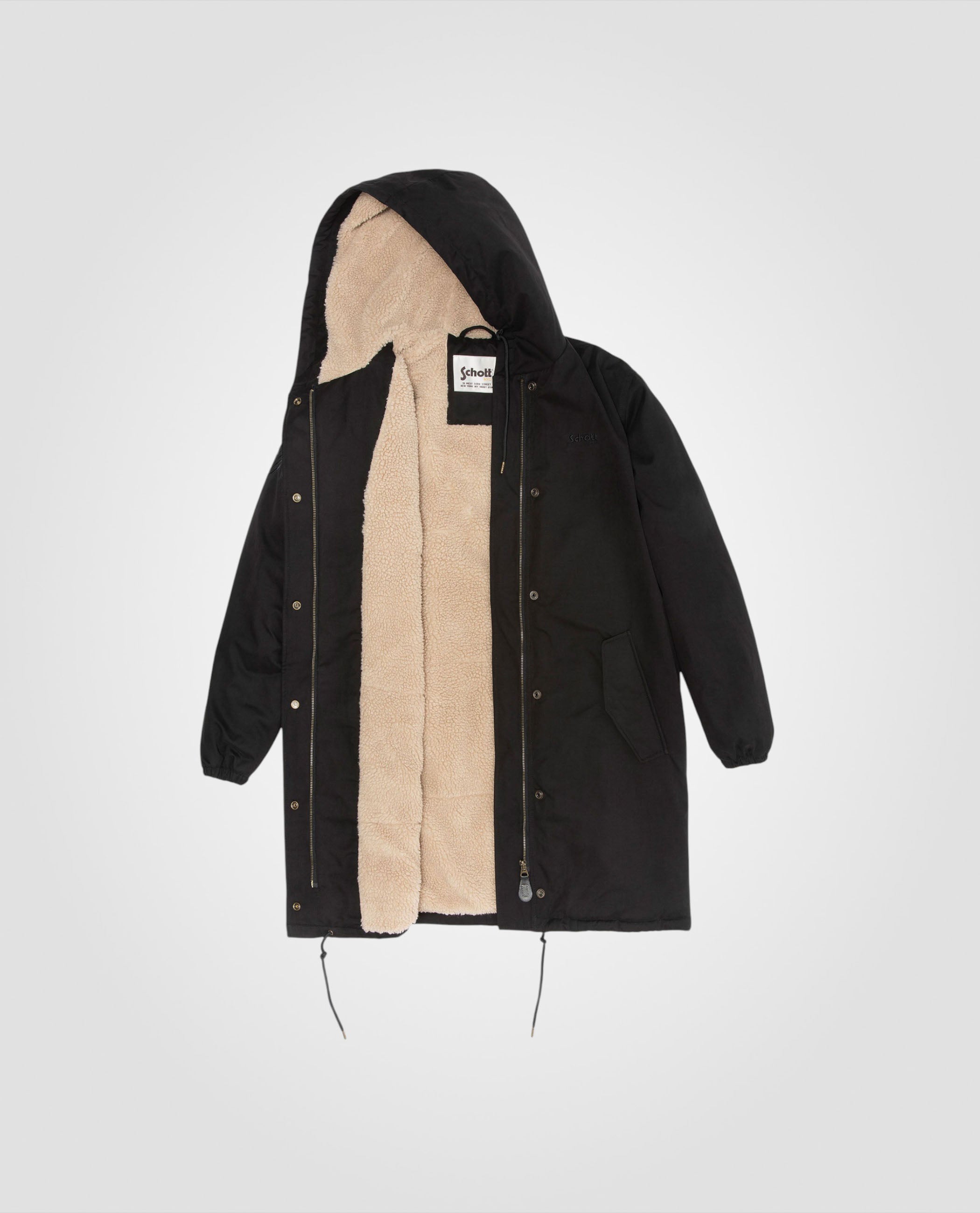 Oversized hooded parka with sherpa lining-9