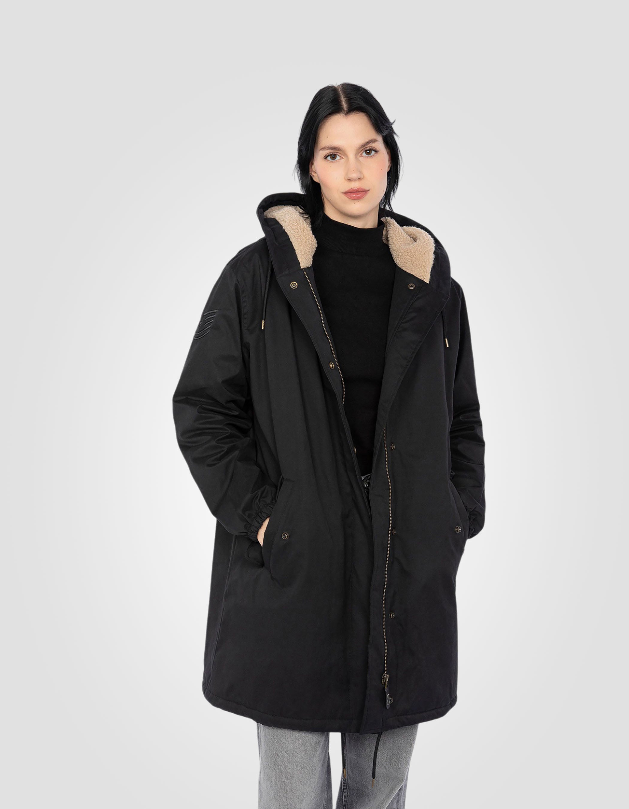 Oversized hooded parka with sherpa lining-3