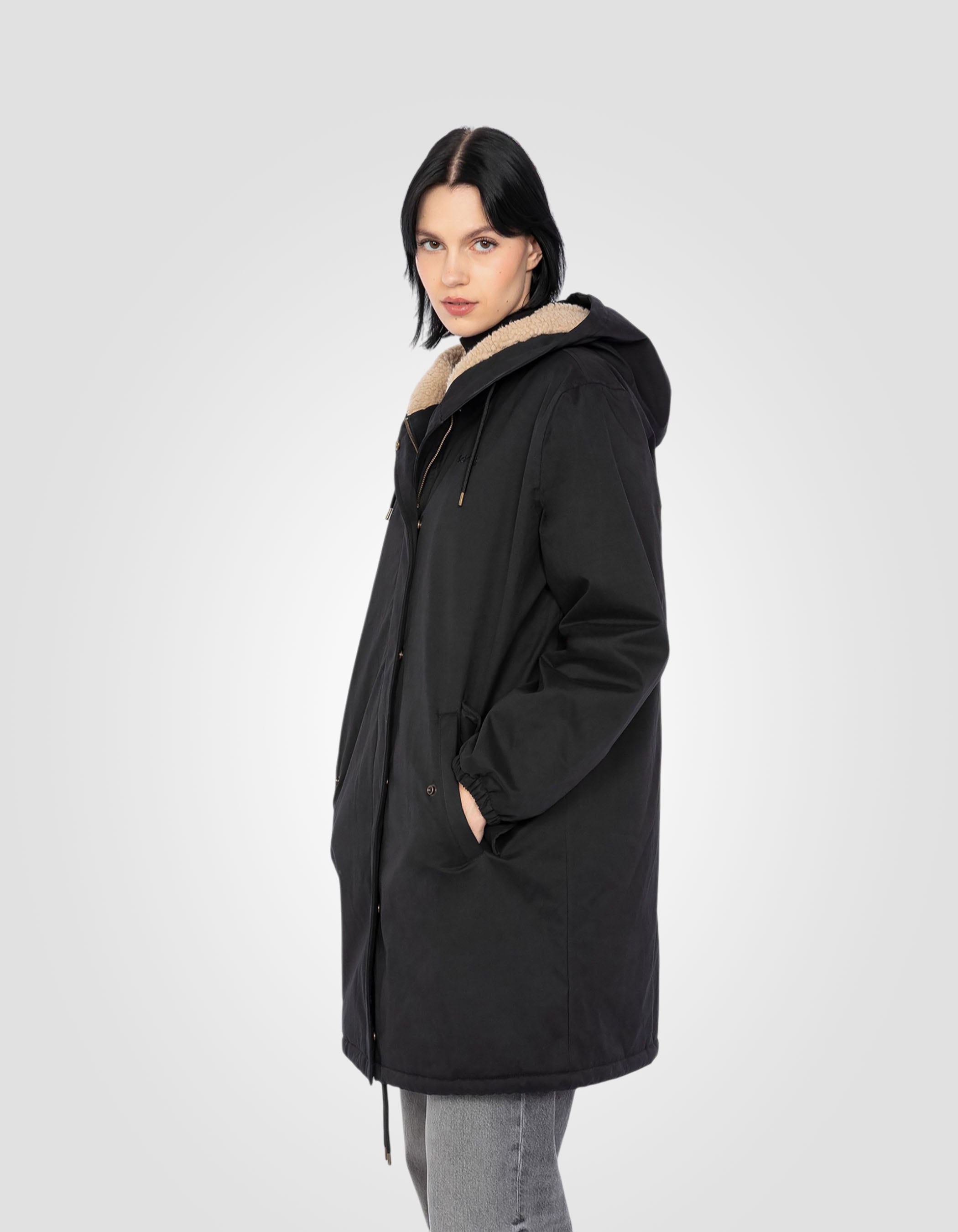 Oversized hooded parka with sherpa lining-4