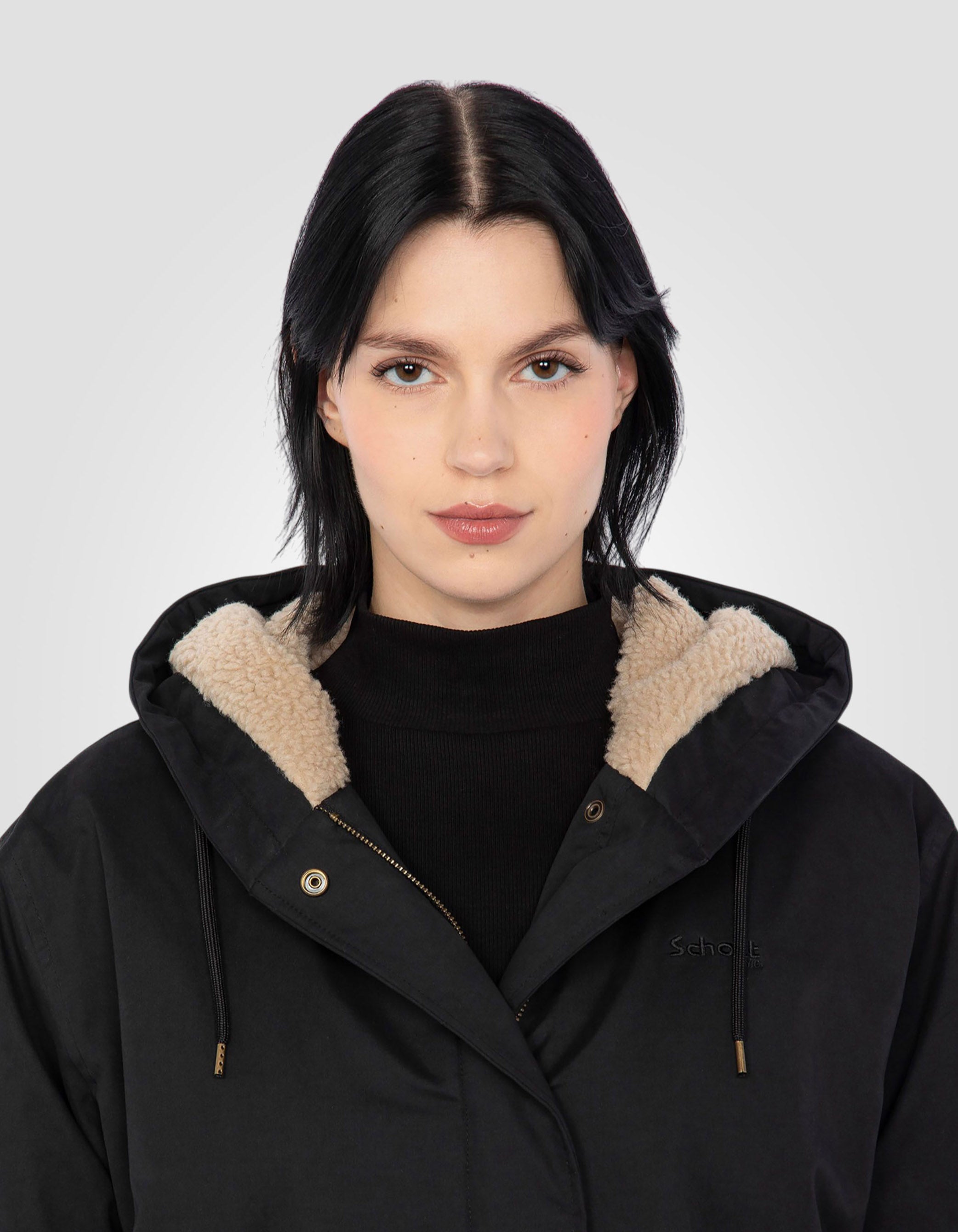 Oversized hooded parka with sherpa lining-6