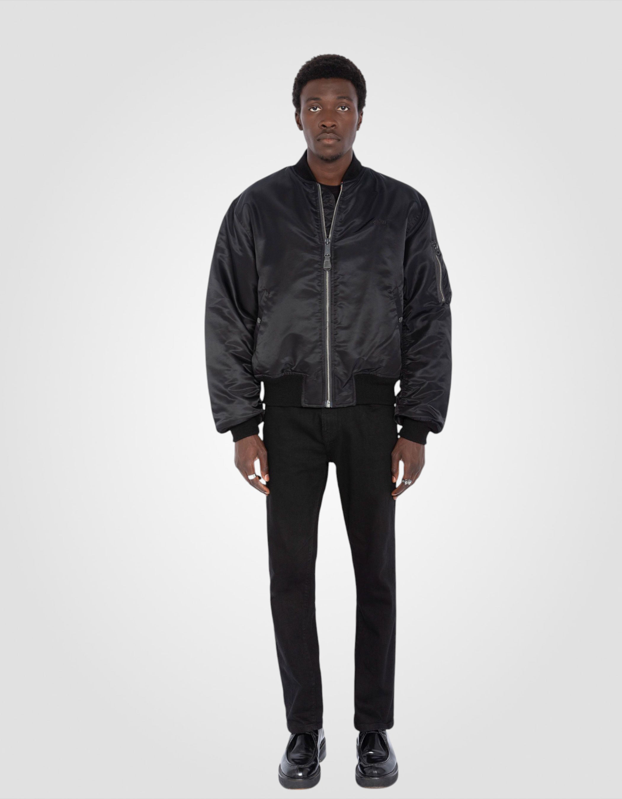 Recycled Nylon MA-1 90's bomber jacket, oversize fit-1