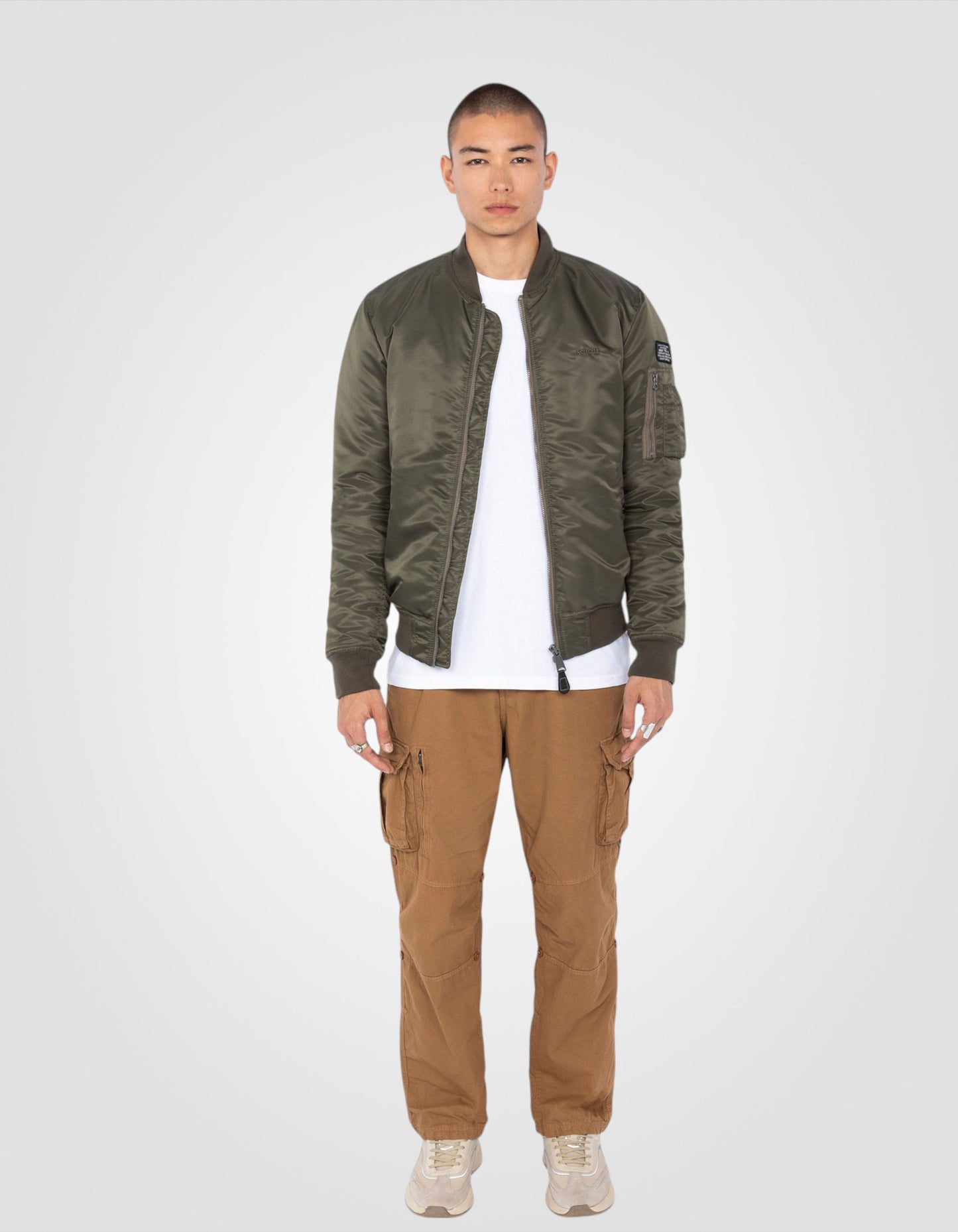 Recycled Nylon MA-1 bomber jacket, slim fit