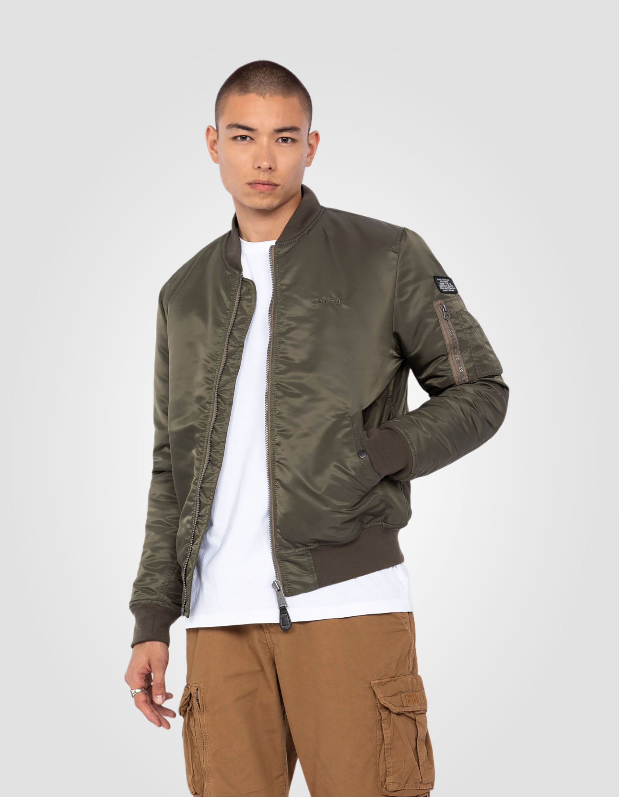 Recycled Nylon MA-1 bomber jacket, slim fit-3