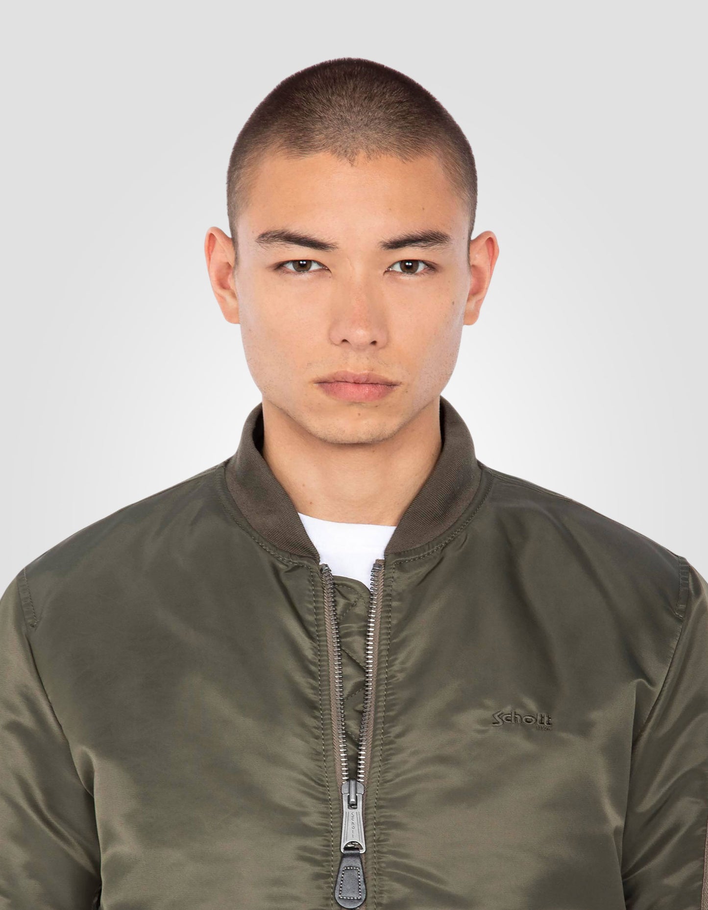 Recycled Nylon MA-1 bomber jacket, slim fit