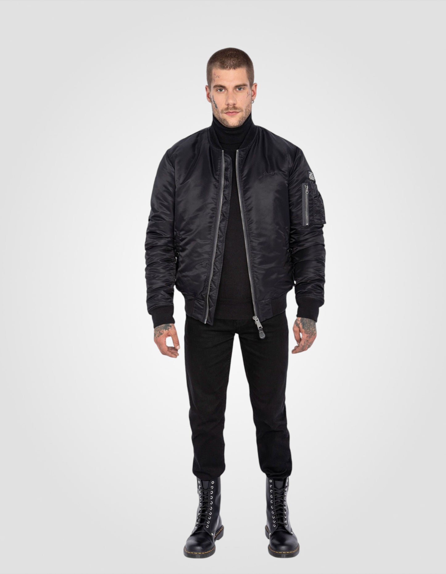 Recycled Nylon MA-1 bomber jacket, slim fit