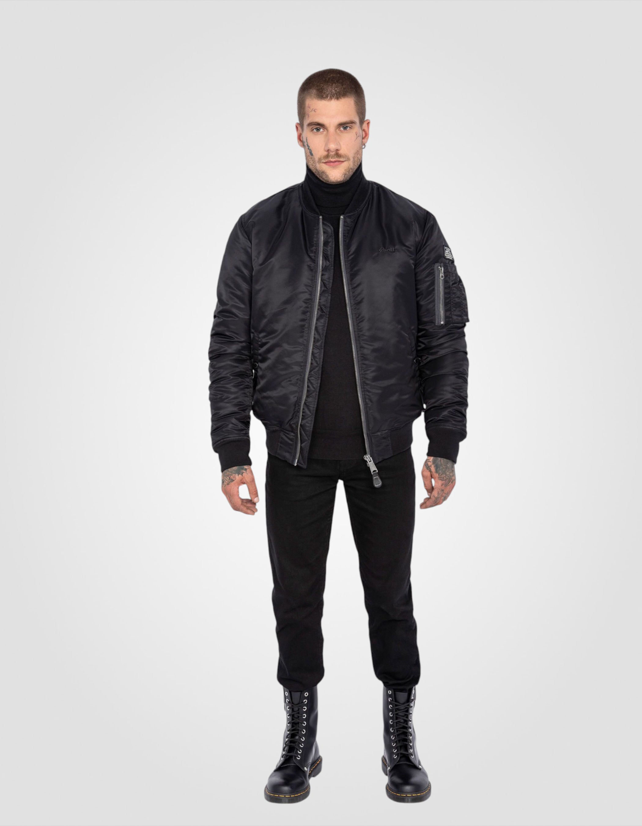 Recycled Nylon MA-1 bomber jacket, slim fit-1