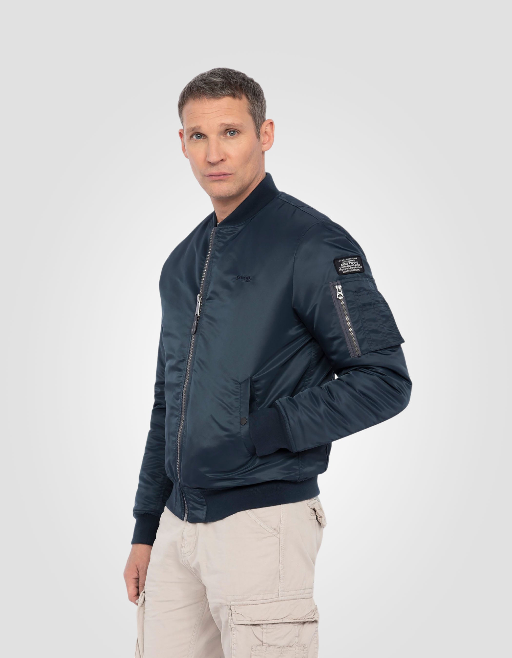 Recycled Nylon MA-1 bomber jacket, slim fit-3