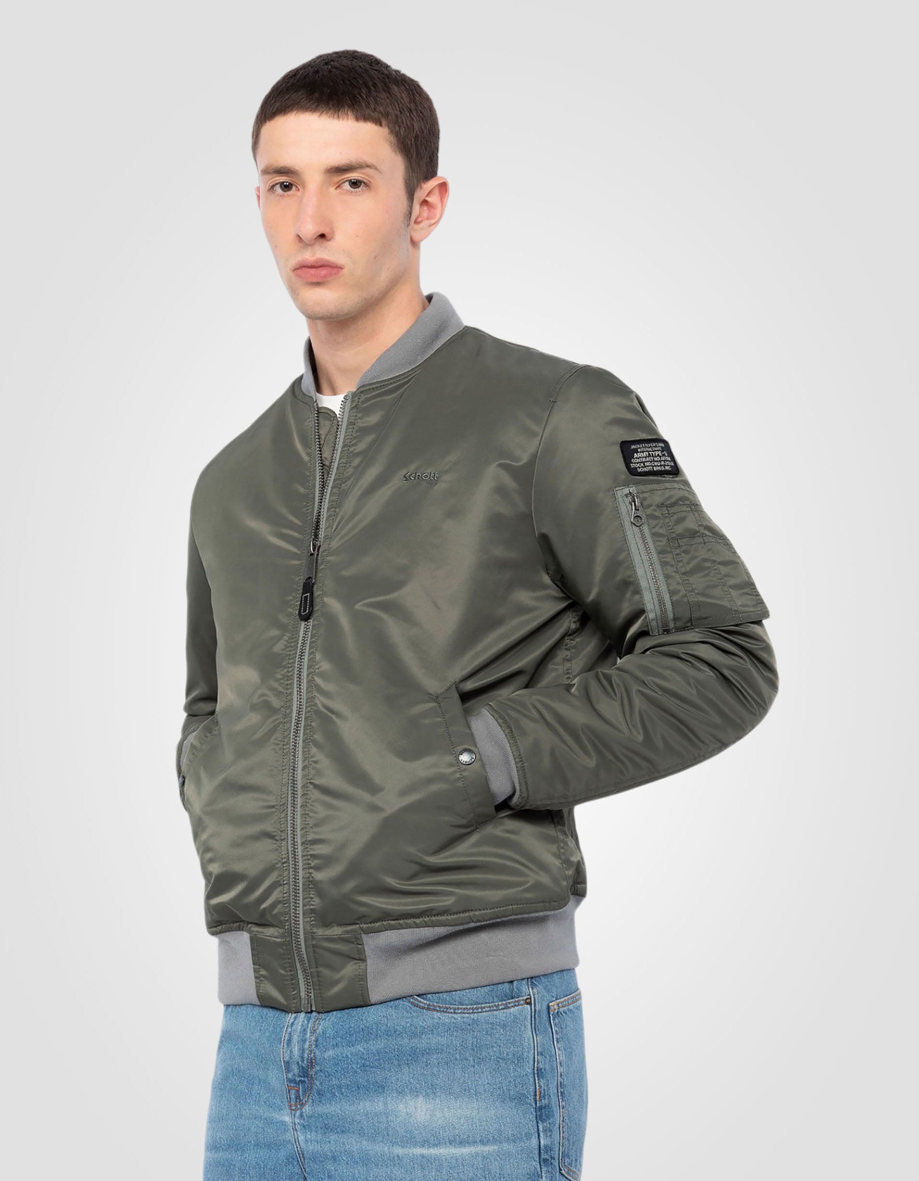 Recycled Nylon MA-1 bomber jacket, slim fit-3