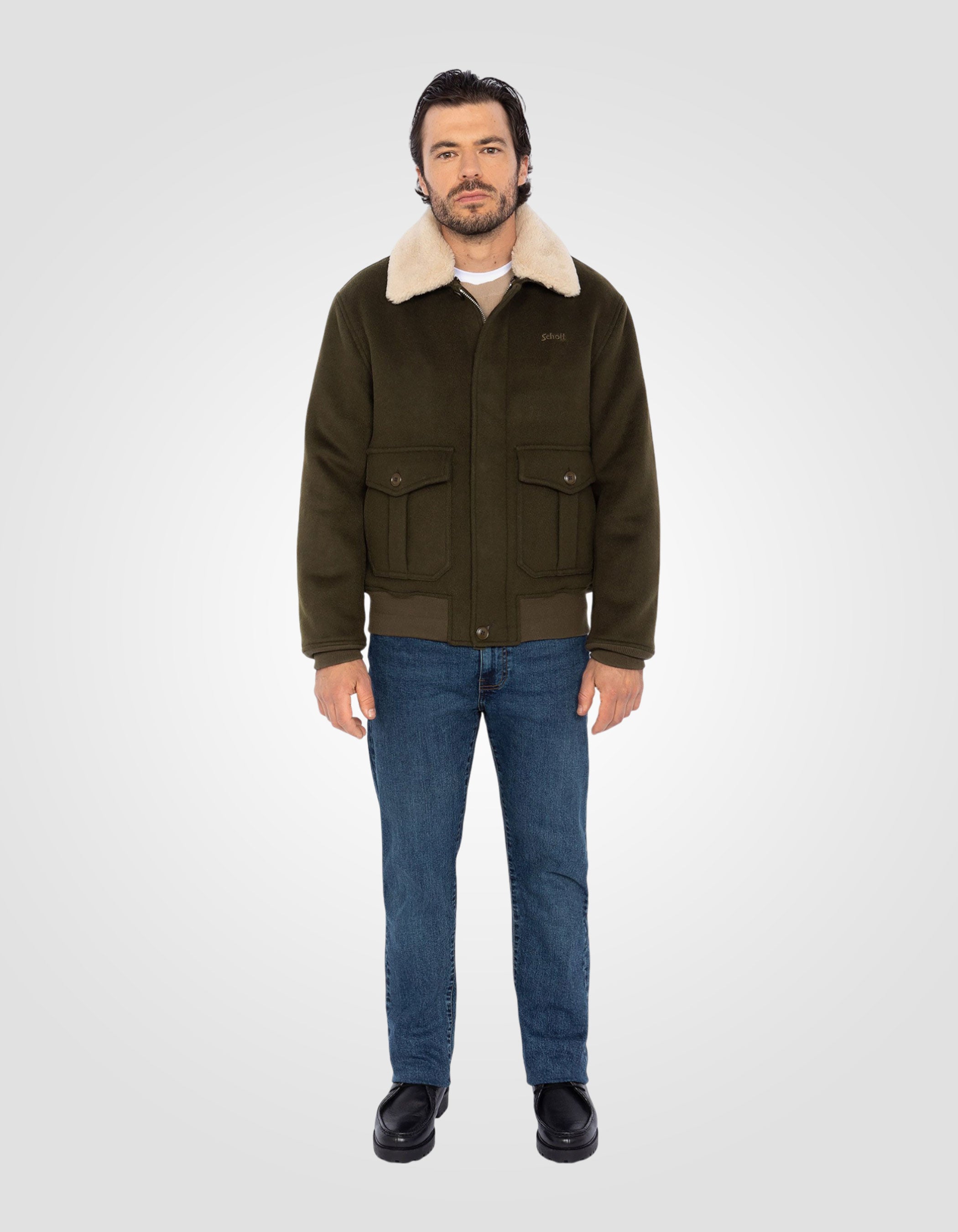 Wool blend pilot jacket-1