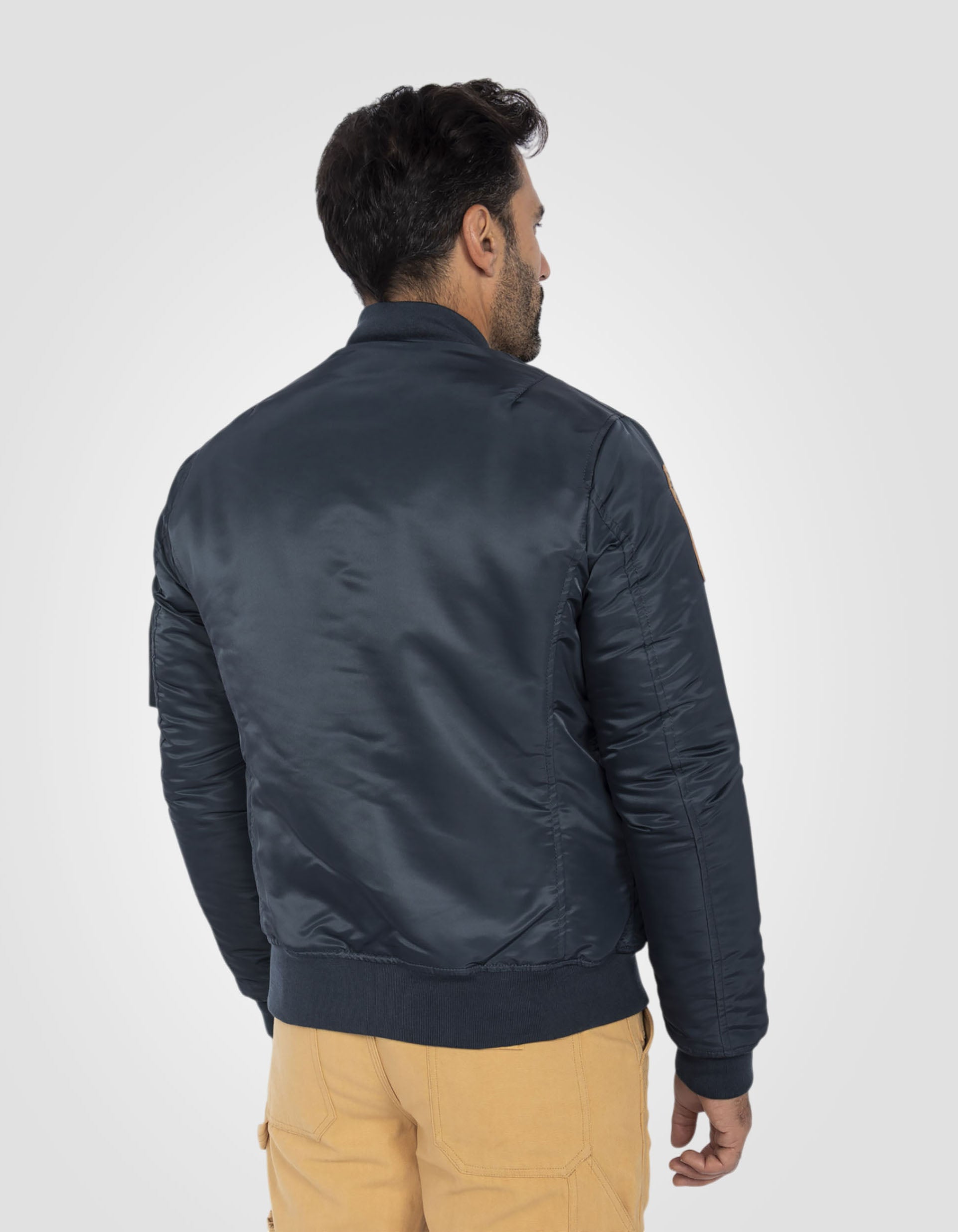 Recycled nylon patched MA-1 bomber jacket, slim fit-6