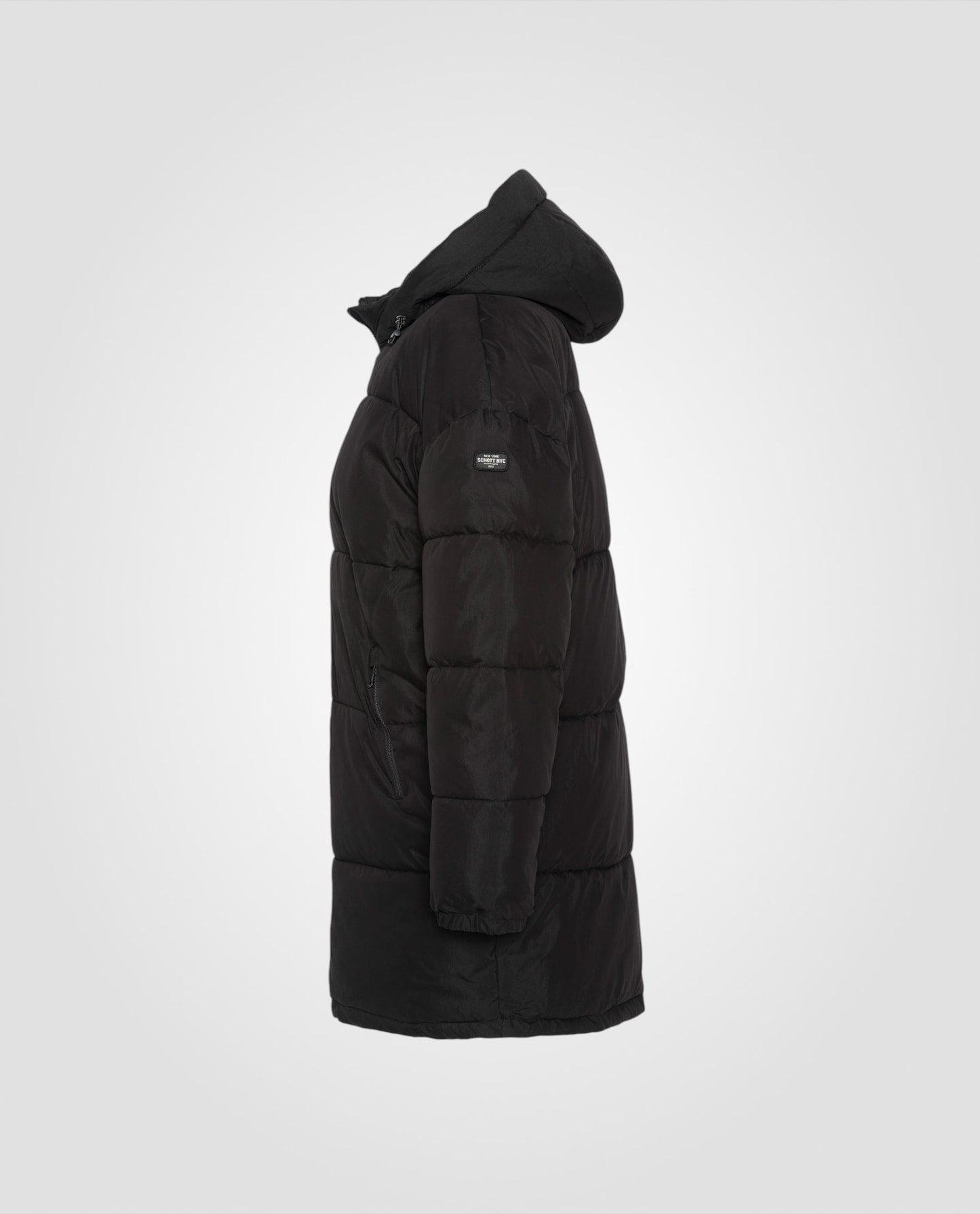 Long hooded puffer jacket