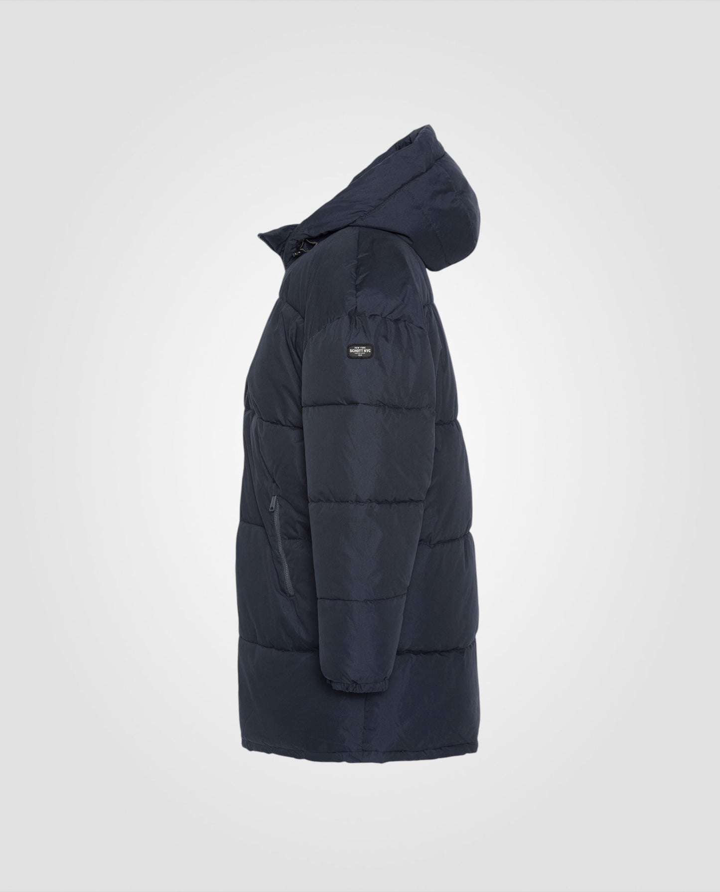 Long hooded puffer jacket