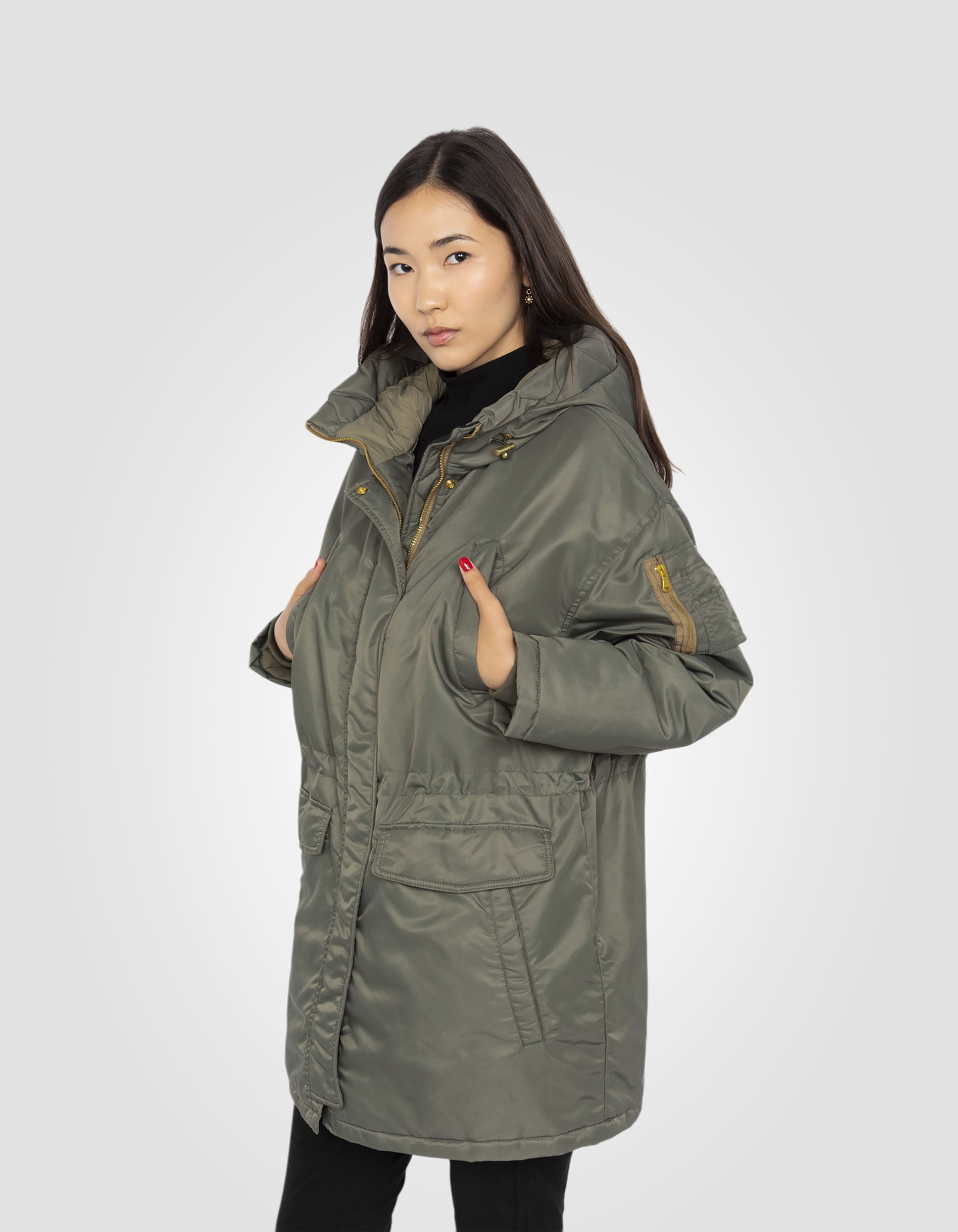 Oversize hooded army parka-3