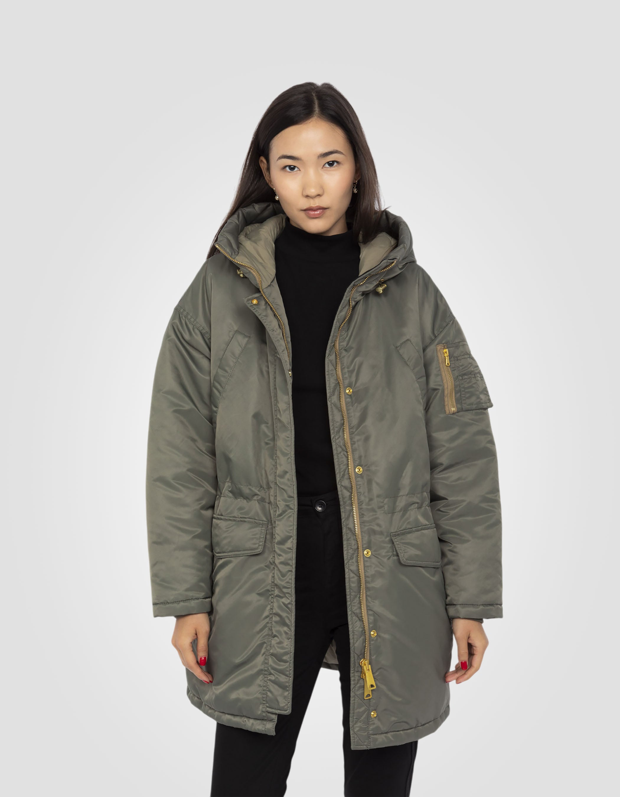 Oversize hooded army parka-4