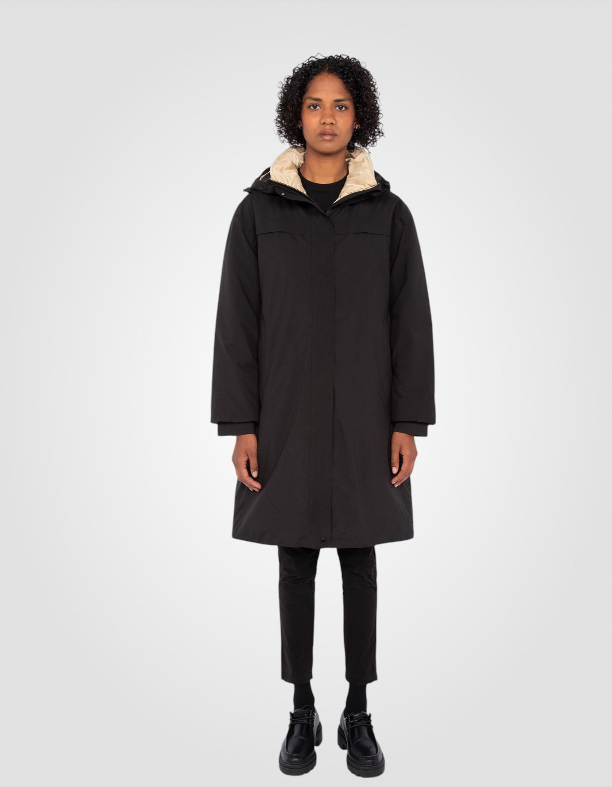 Lightweight hooded parka with welded seams-1