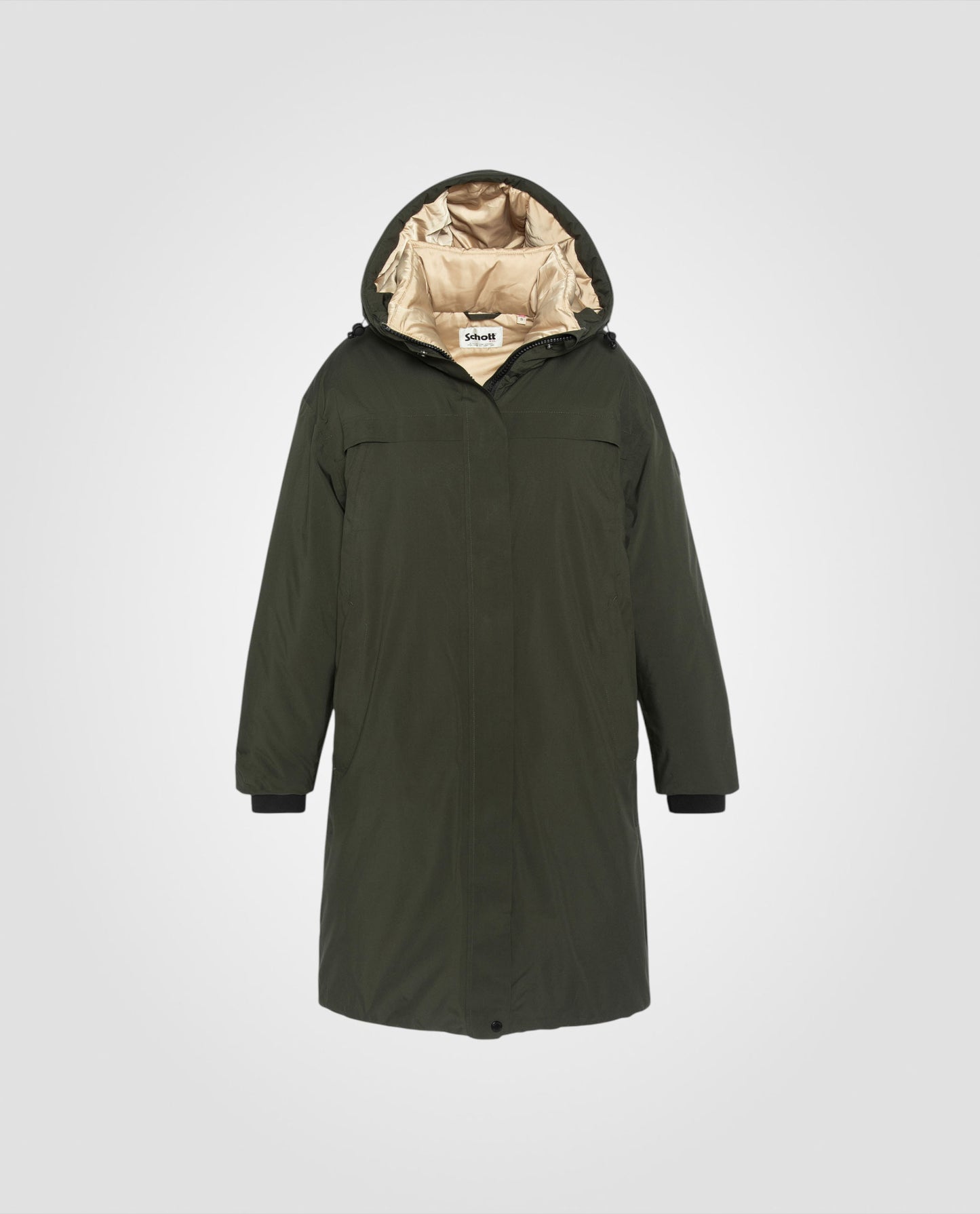 Lightweight hooded parka with welded seams