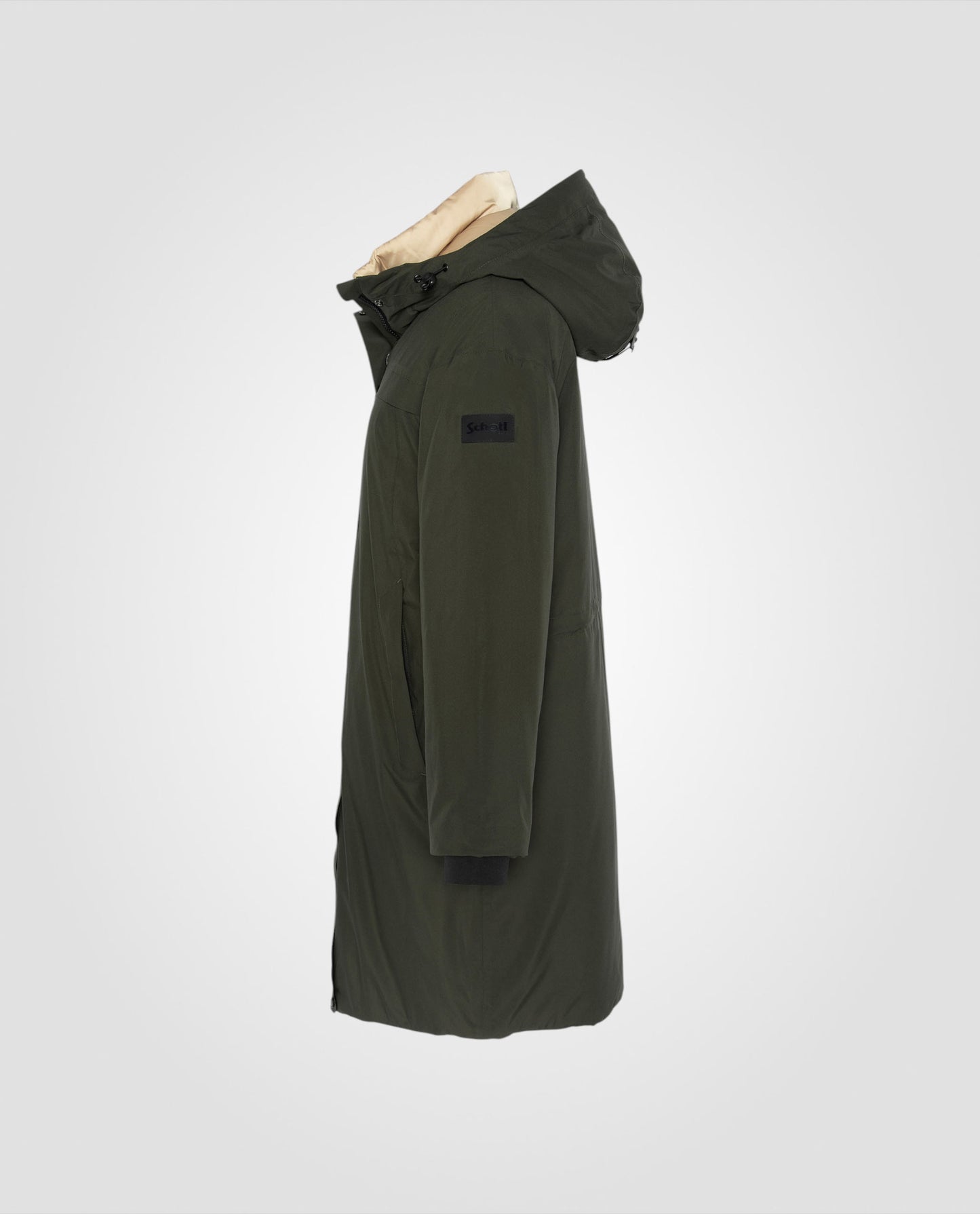 Lightweight hooded parka with welded seams