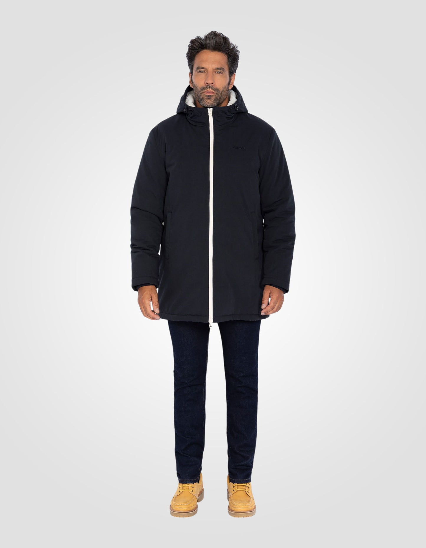 Langer Parka mit Sherpa-Futter