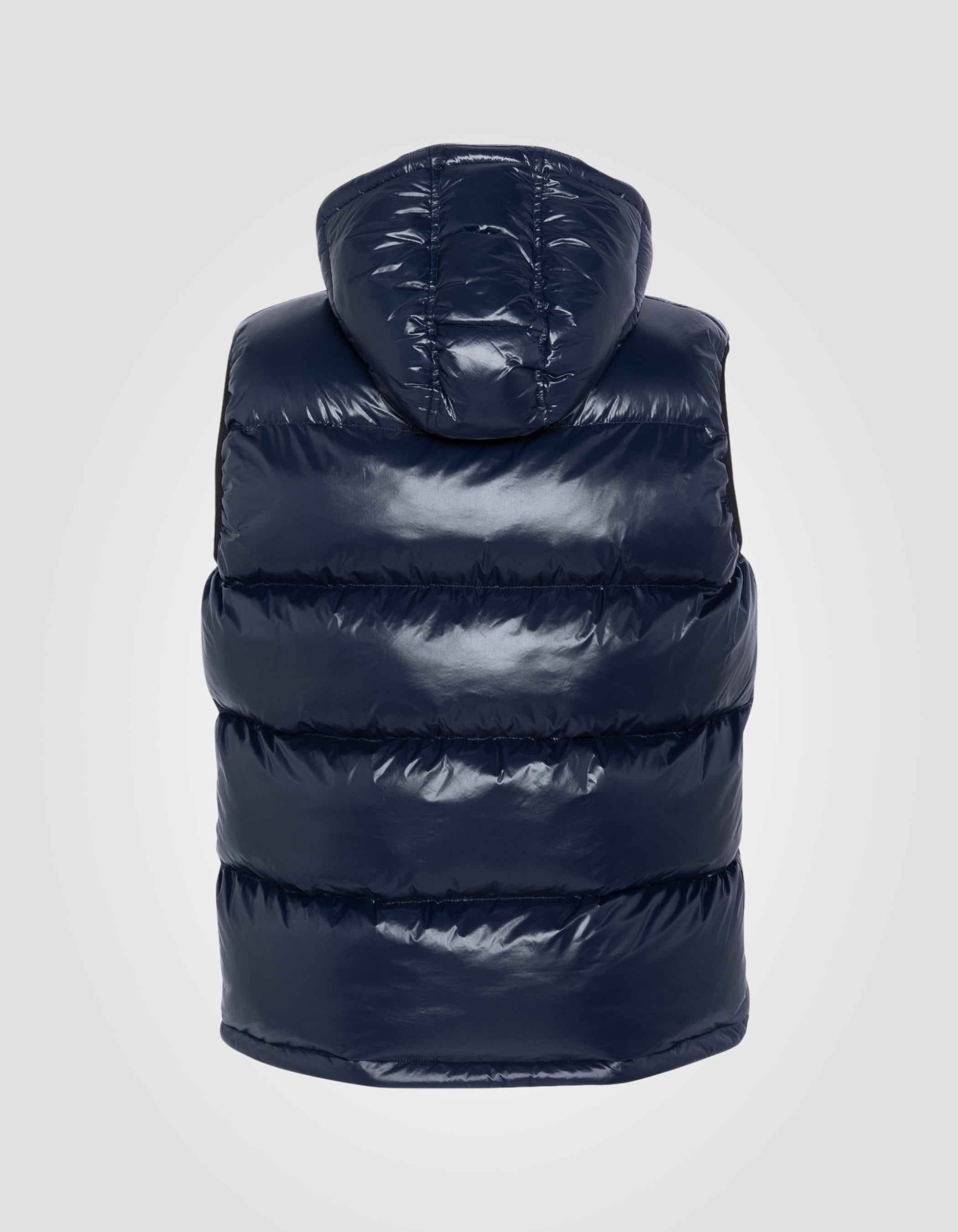 Shiny sleeveless hooded puffer jacket-7