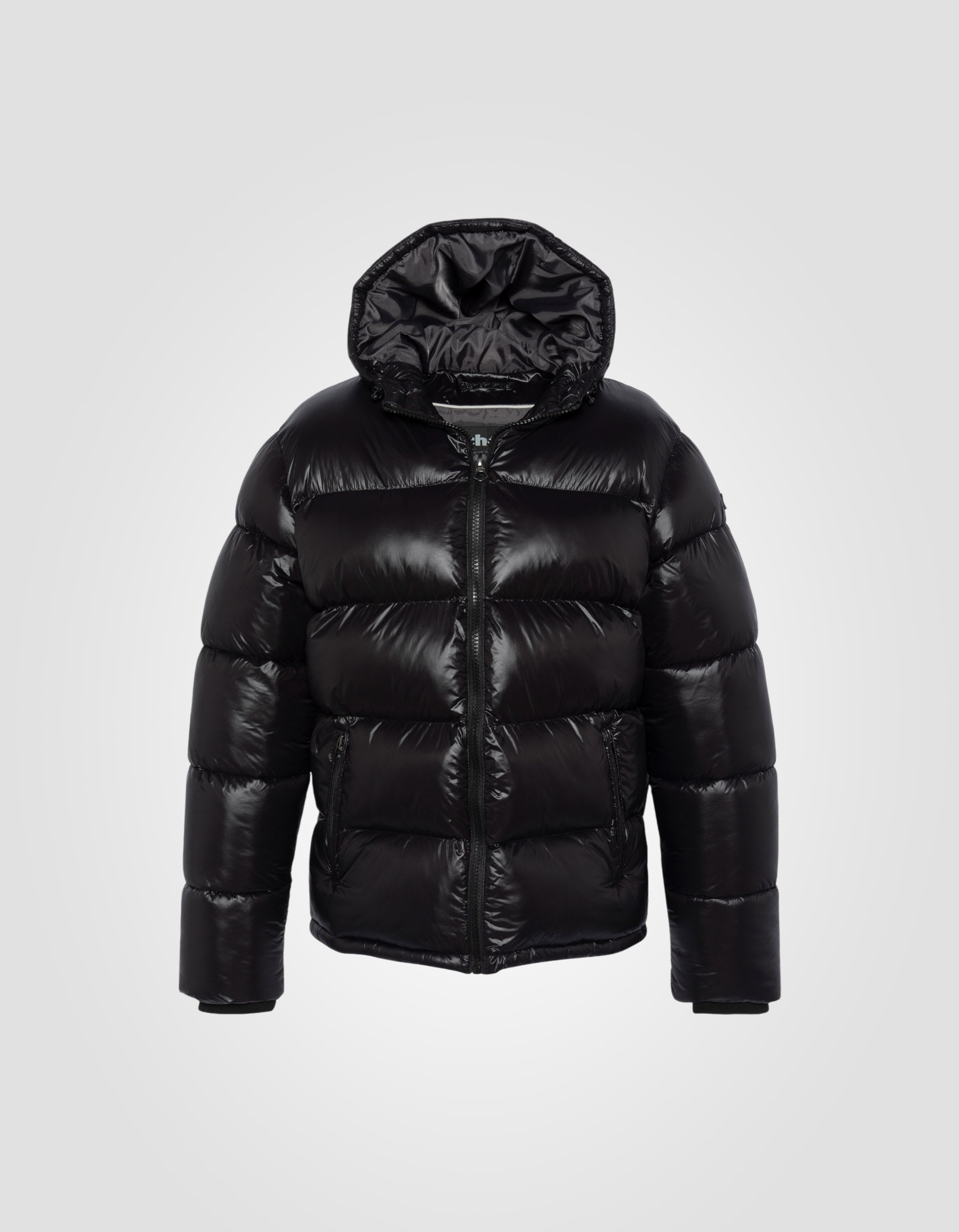 Shiny hooded puffer jacket-2