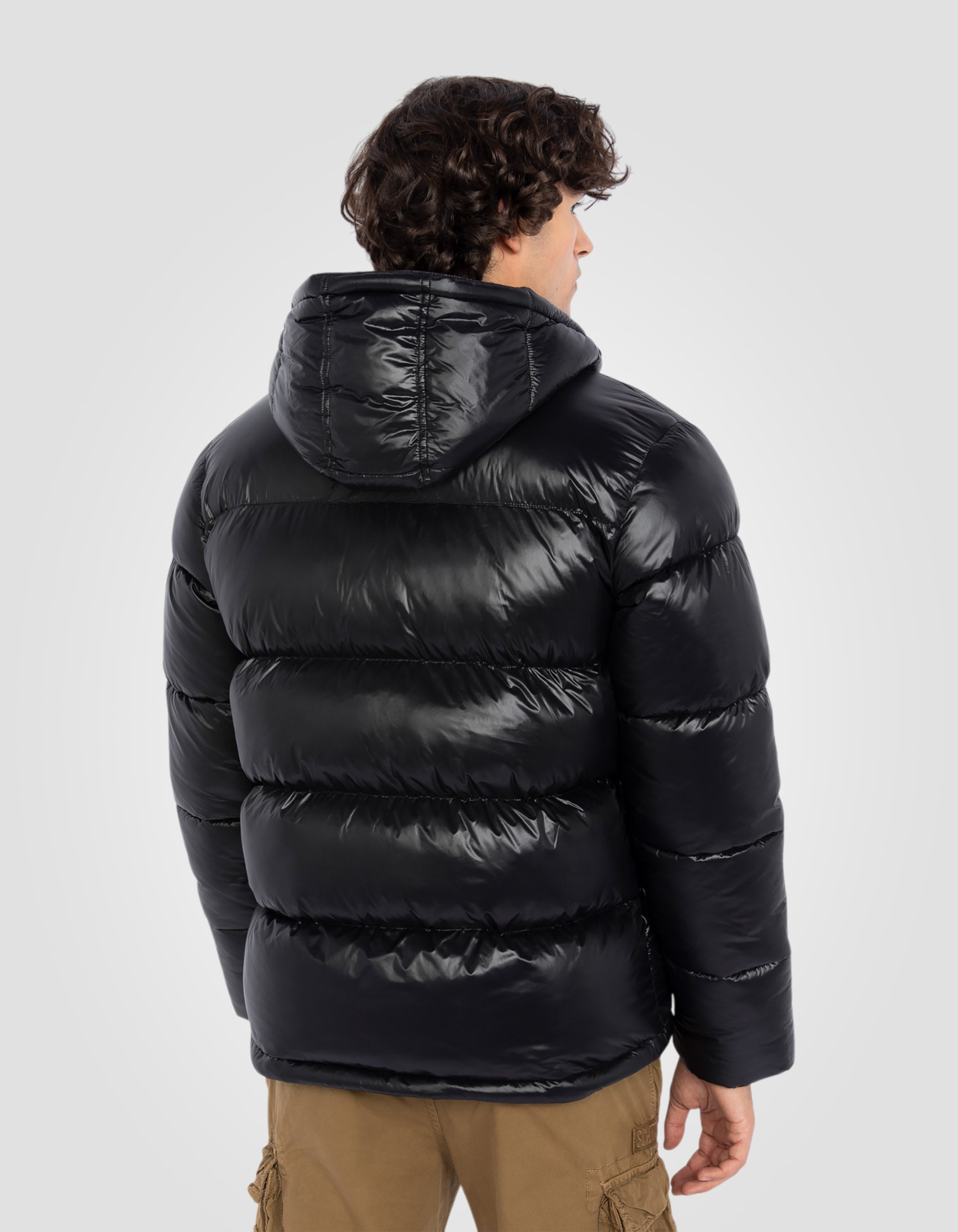 Shiny hooded puffer jacket-6